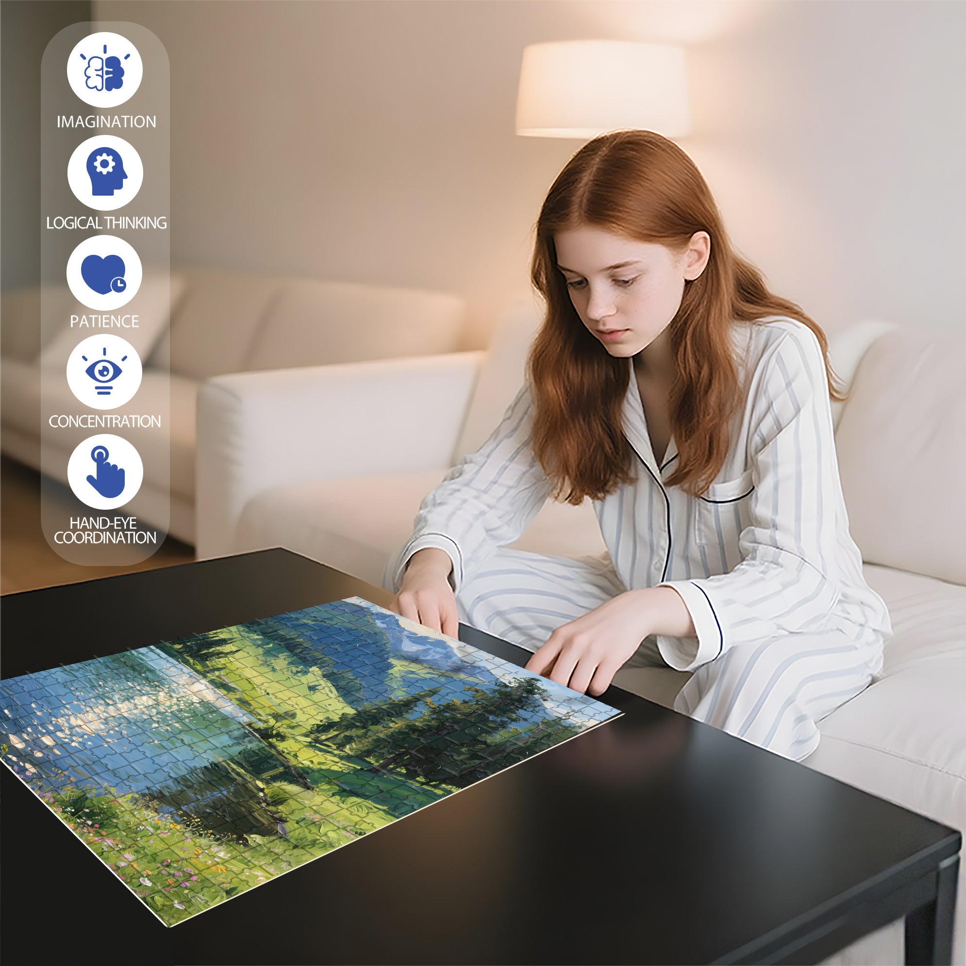 The Summer In Altay 500pcs/1000pcs Jigsaw Puzzle, Scratch-Resistant, Interactive Family Game & Brain-Boosting DIY Decor, Perfect for Halloween, Christmas & New Year Gifts, Family Puzzle Game