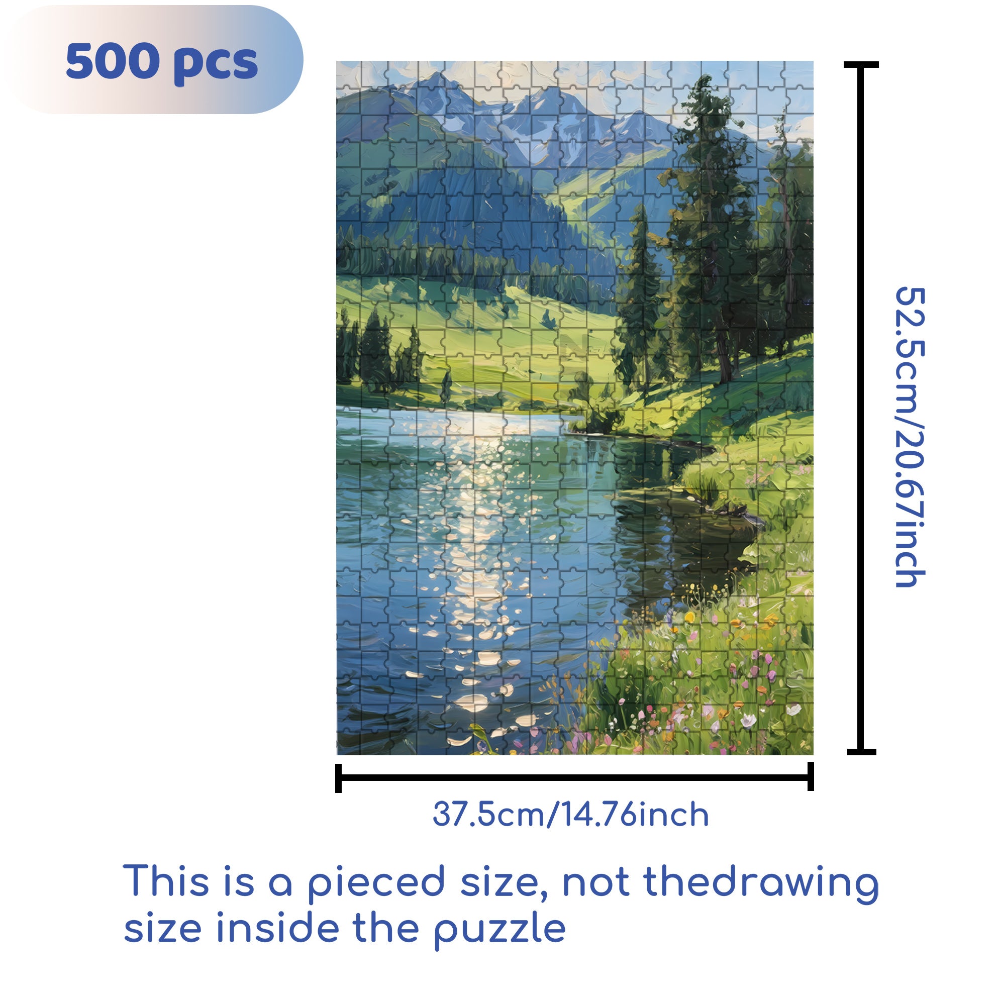 The Summer In Altay 500pcs/1000pcs Jigsaw Puzzle, Scratch-Resistant, Interactive Family Game & Brain-Boosting DIY Decor, Perfect for Halloween, Christmas & New Year Gifts, Family Puzzle Game
