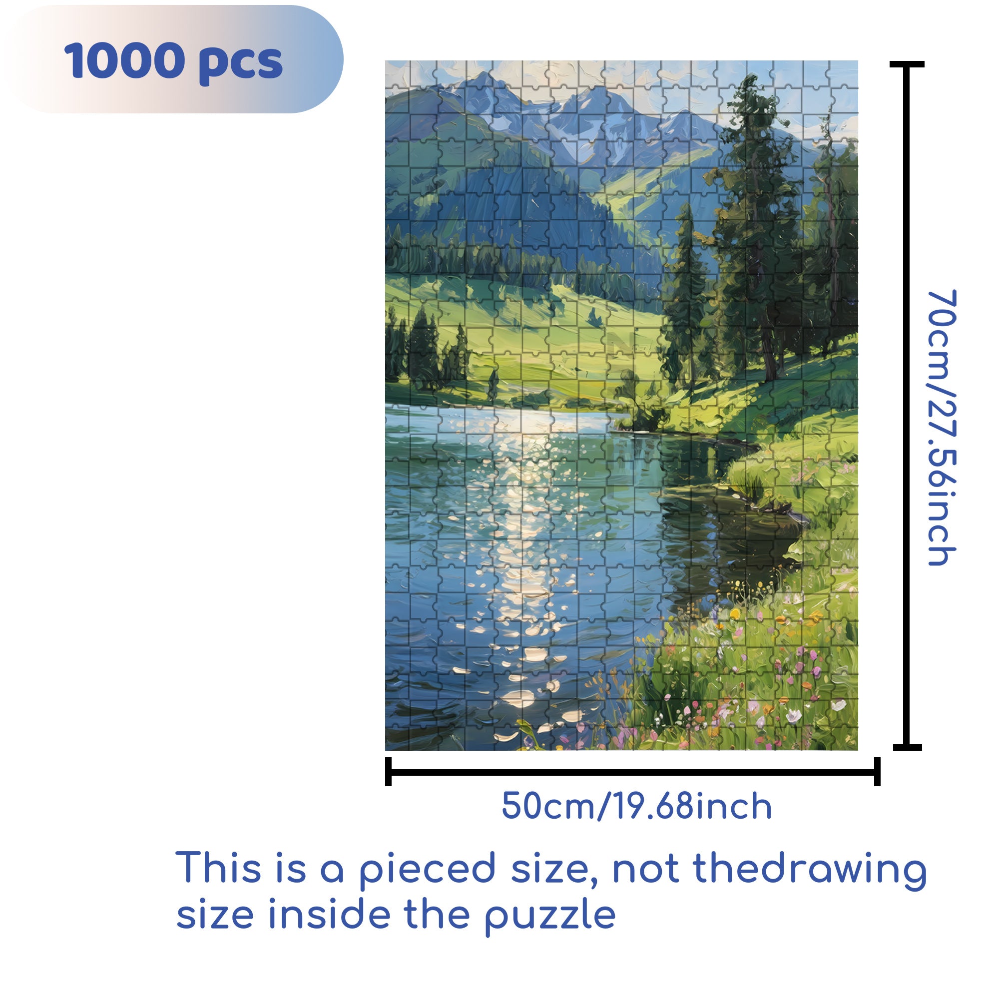 The Summer In Altay 500pcs/1000pcs Jigsaw Puzzle, Scratch-Resistant, Interactive Family Game & Brain-Boosting DIY Decor, Perfect for Halloween, Christmas & New Year Gifts, Family Puzzle Game