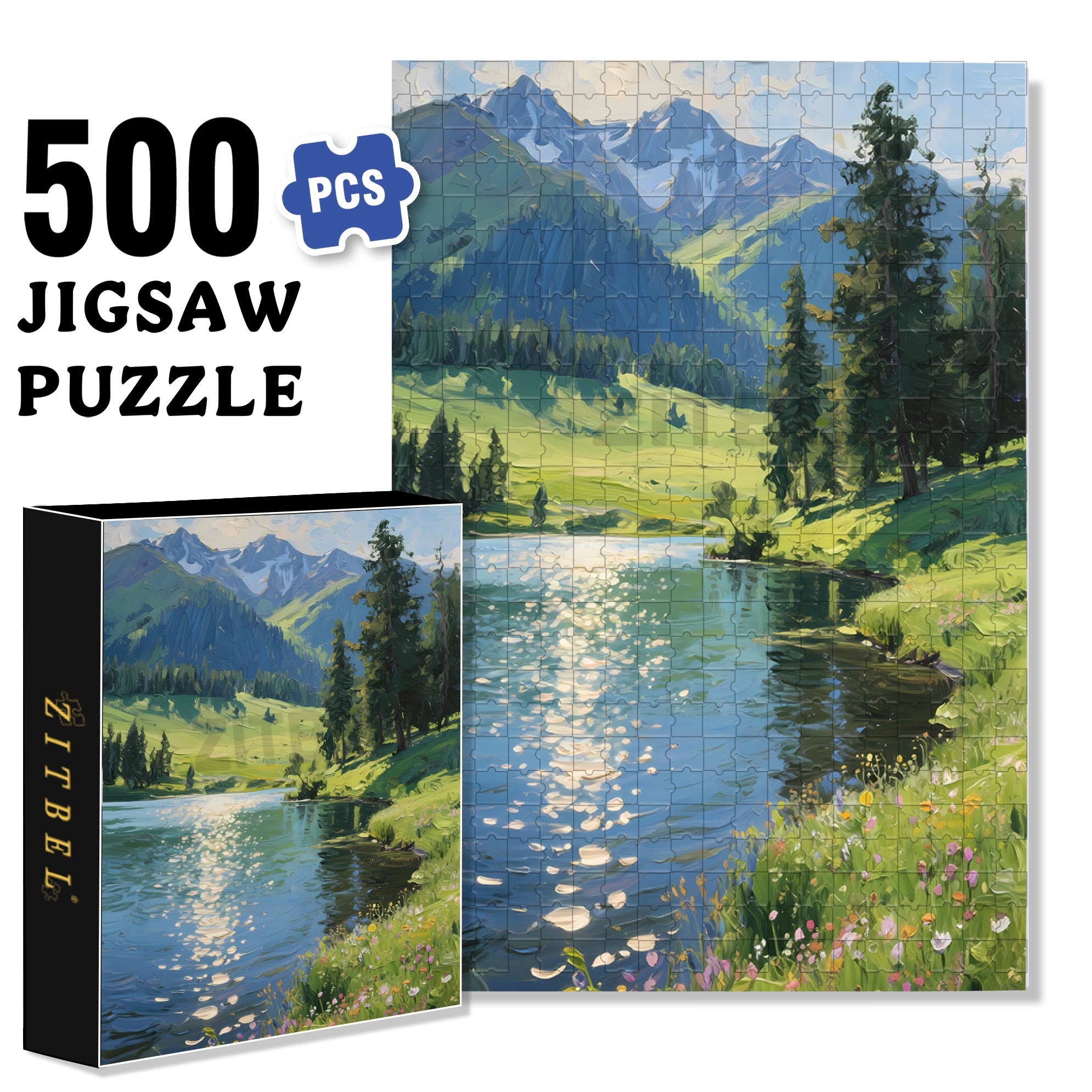The Summer In Altay 500pcs/1000pcs Jigsaw Puzzle, Scratch-Resistant, Interactive Family Game & Brain-Boosting DIY Decor, Perfect for Halloween, Christmas & New Year Gifts, Family Puzzle Game