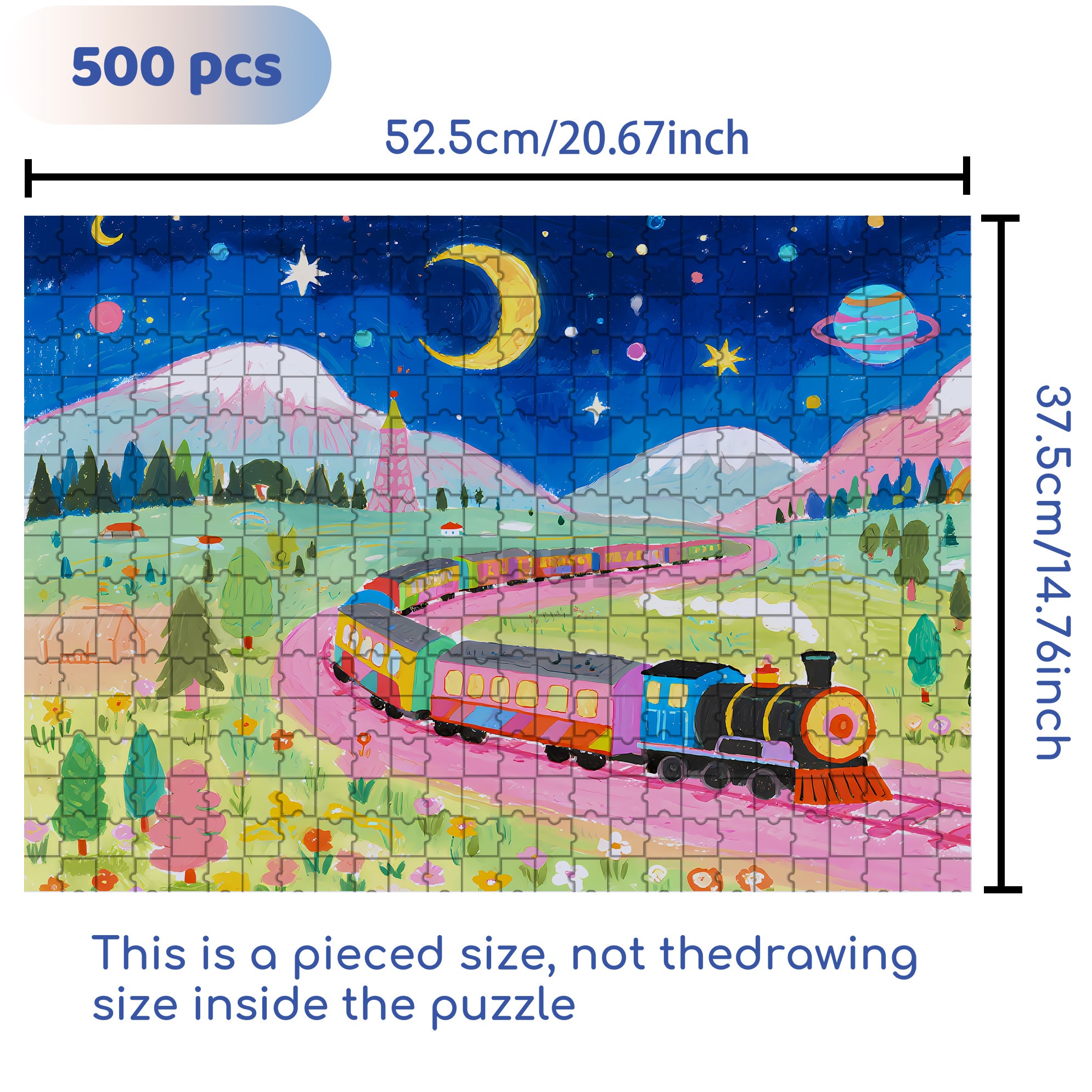 Train To Dreams 500pcs/1000pcs Jigsaw Puzzle, Scratch-Resistant, Interactive Family Game & Brain-Boosting DIY Decor, Perfect for Halloween, Christmas & New Year Gifts, Family Puzzle Game