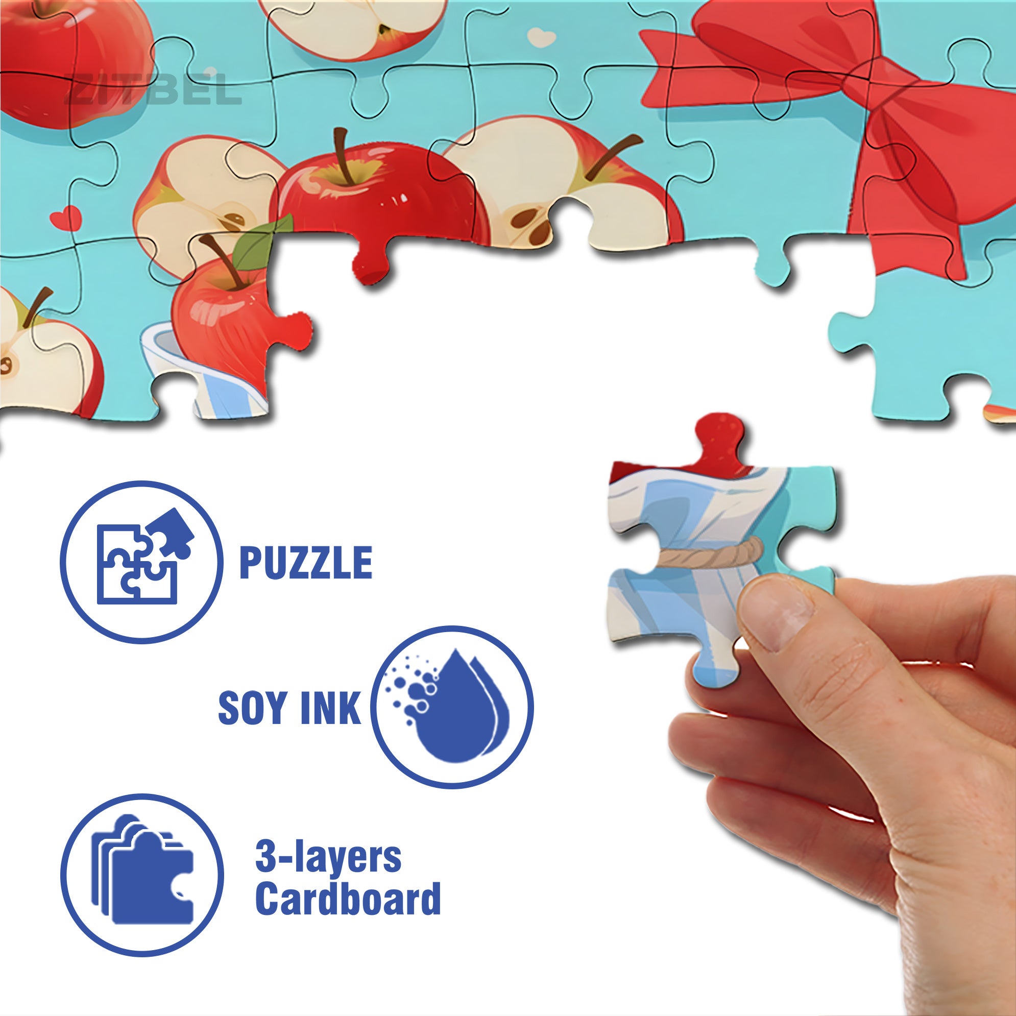 A Bag Of Apples 500pcs/1000pcs Jigsaw Puzzle, Scratch-Resistant, Interactive Family Game & Brain-Boosting DIY Decor, Perfect for Halloween, Christmas & New Year Gifts, Family Puzzle Game