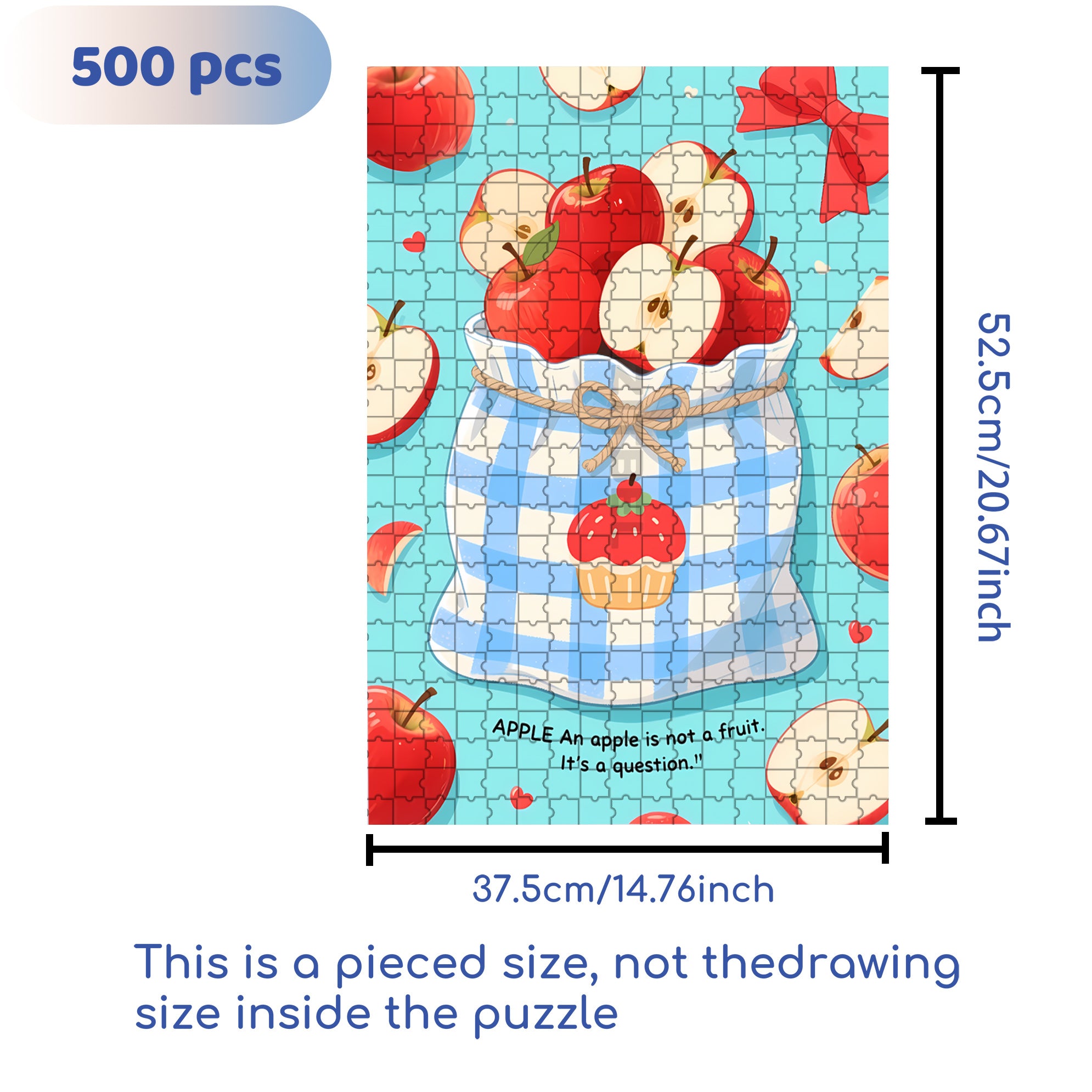A Bag Of Apples 500pcs/1000pcs Jigsaw Puzzle, Scratch-Resistant, Interactive Family Game & Brain-Boosting DIY Decor, Perfect for Halloween, Christmas & New Year Gifts, Family Puzzle Game