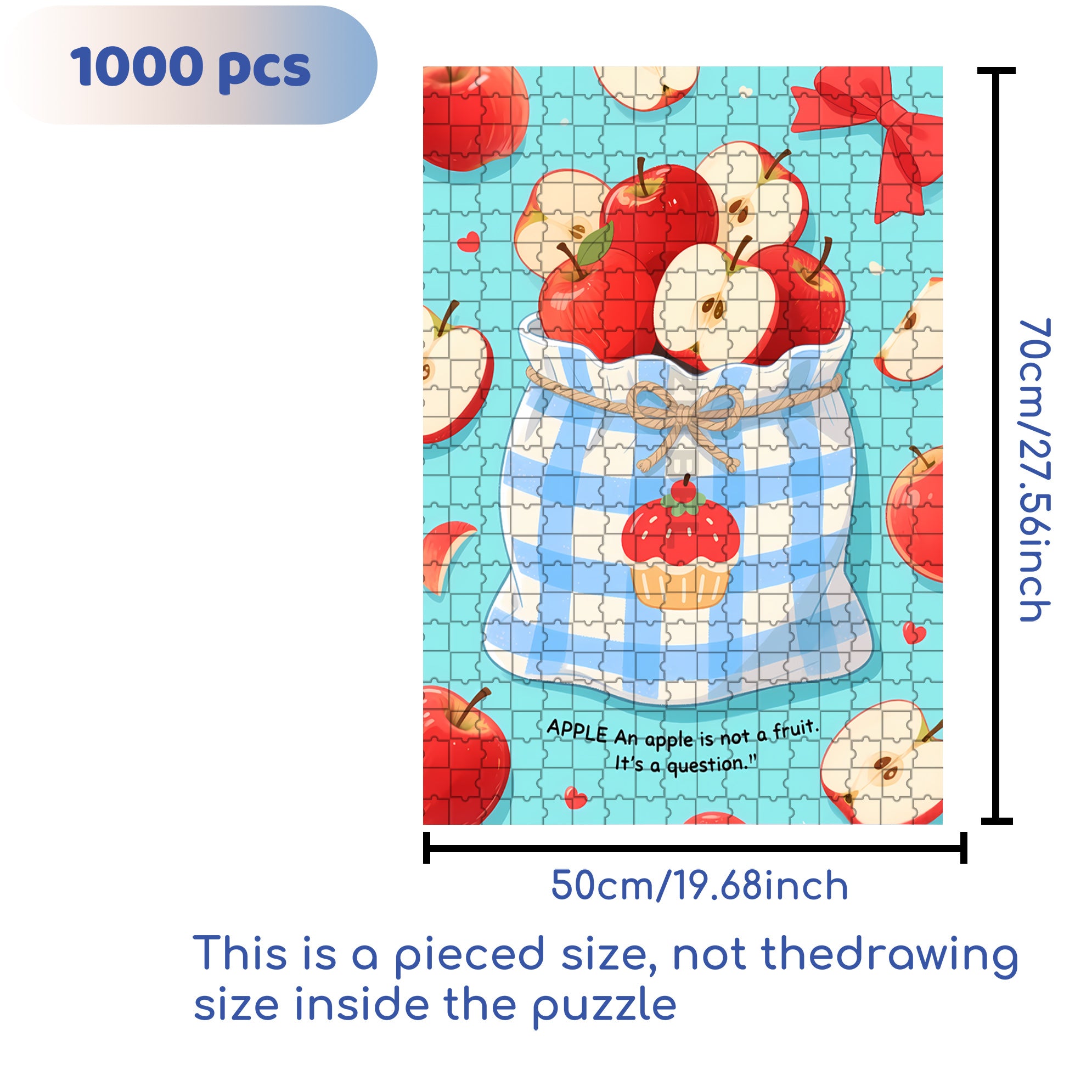 A Bag Of Apples 500pcs/1000pcs Jigsaw Puzzle, Scratch-Resistant, Interactive Family Game & Brain-Boosting DIY Decor, Perfect for Halloween, Christmas & New Year Gifts, Family Puzzle Game