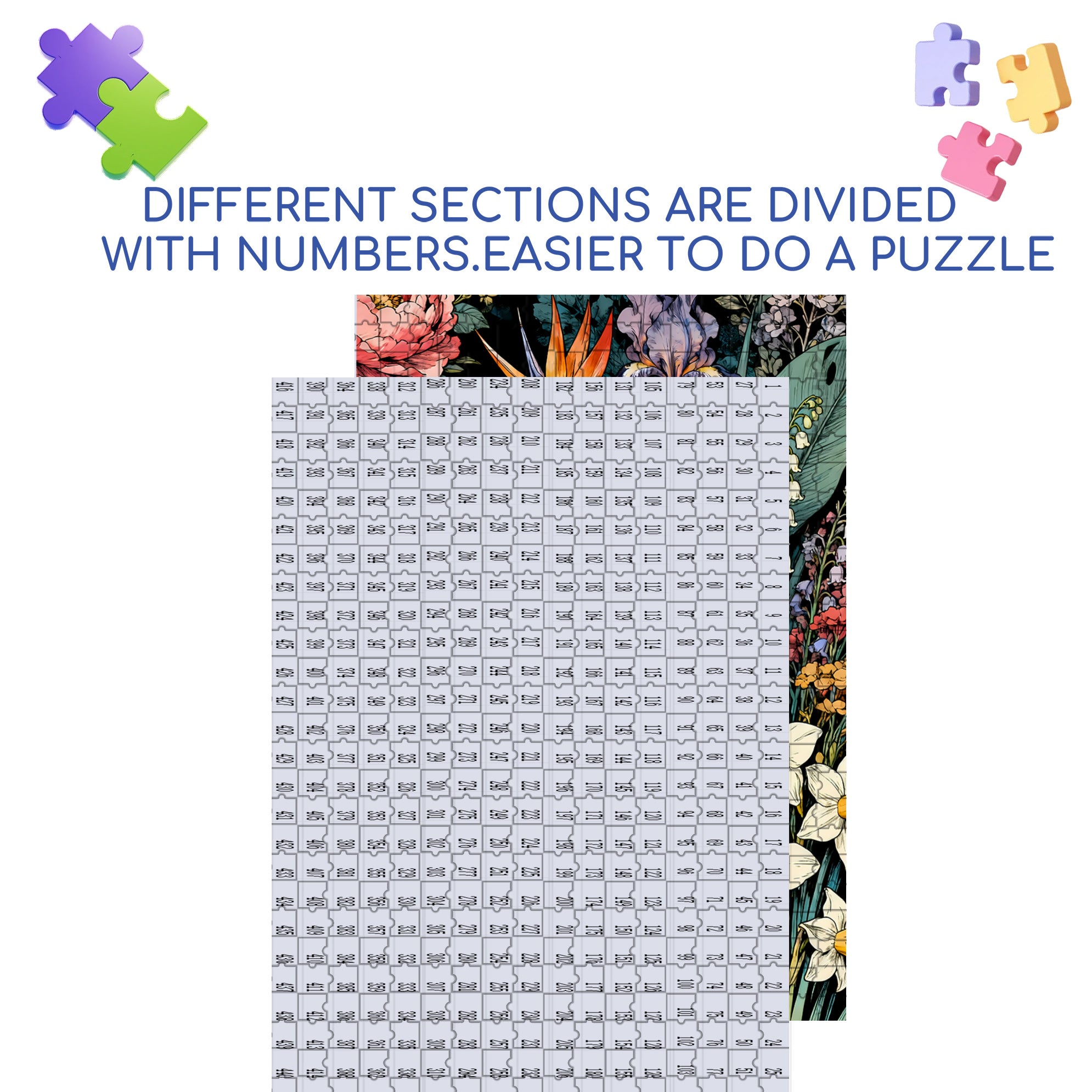 Among The Flowers 500pcs/1000pcs Jigsaw Puzzle, Scratch-Resistant, Interactive Family Game & Brain-Boosting DIY Decor, Perfect for Halloween, Christmas & New Year Gifts, Family Puzzle Game