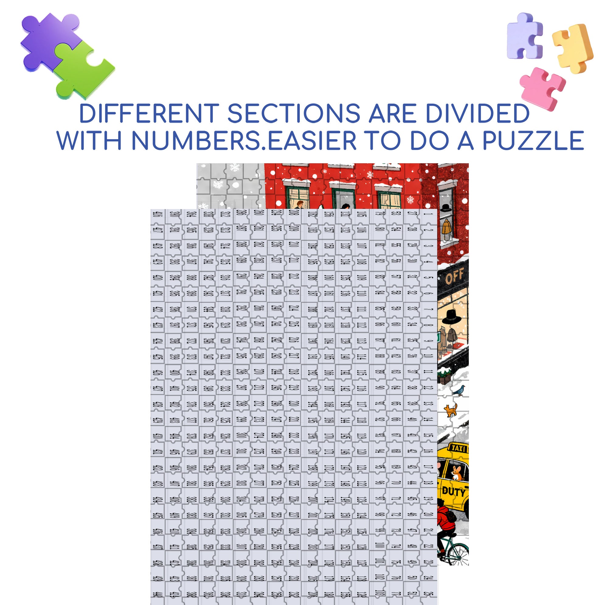 Christmas On Central Avenue 500pcs/1000pcs Jigsaw Puzzle, Scratch-Resistant, Interactive Family Game & Brain-Boosting DIY Decor, Perfect for Halloween, Christmas & New Year Gifts, Family Puzzle Game