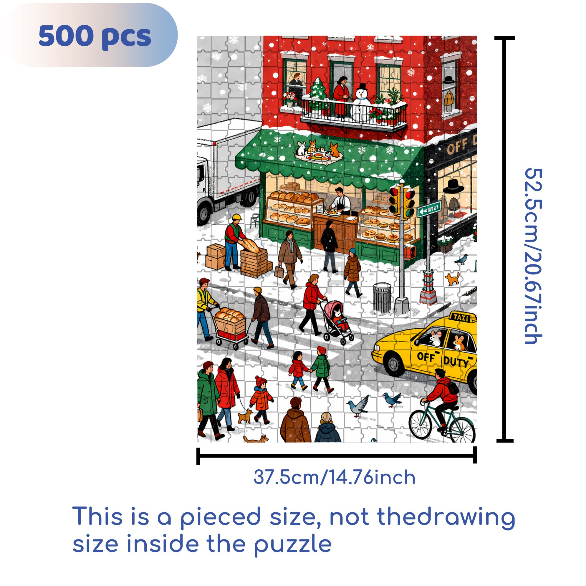 Christmas On Central Avenue 500pcs/1000pcs Jigsaw Puzzle, Scratch-Resistant, Interactive Family Game & Brain-Boosting DIY Decor, Perfect for Halloween, Christmas & New Year Gifts, Family Puzzle Game