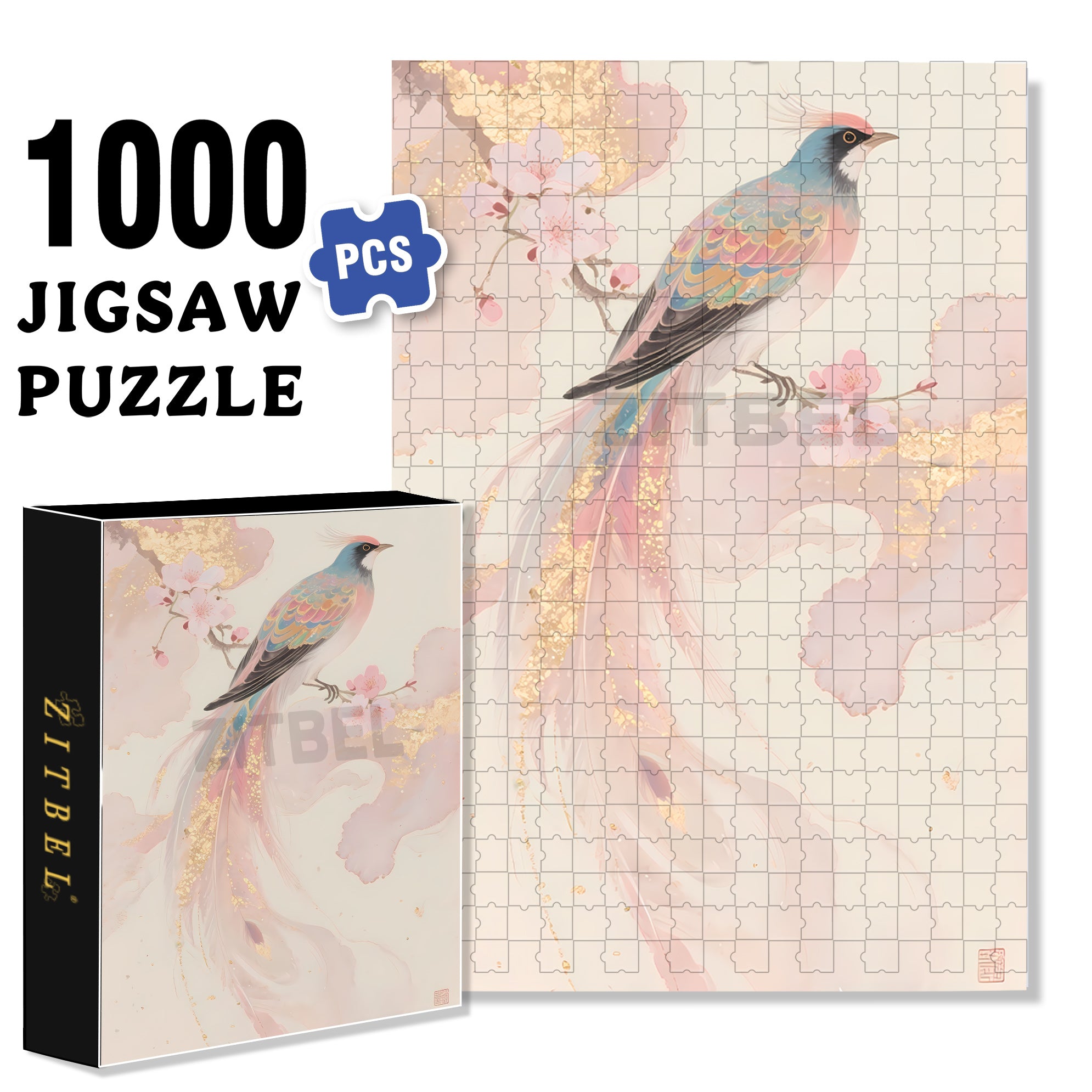 Colorful Bird 500pcs/1000pcs Jigsaw Puzzle, Scratch-Resistant, Interactive Family Game & Brain-Boosting DIY Decor, Perfect for Halloween, Christmas & New Year Gifts, Family Puzzle Game