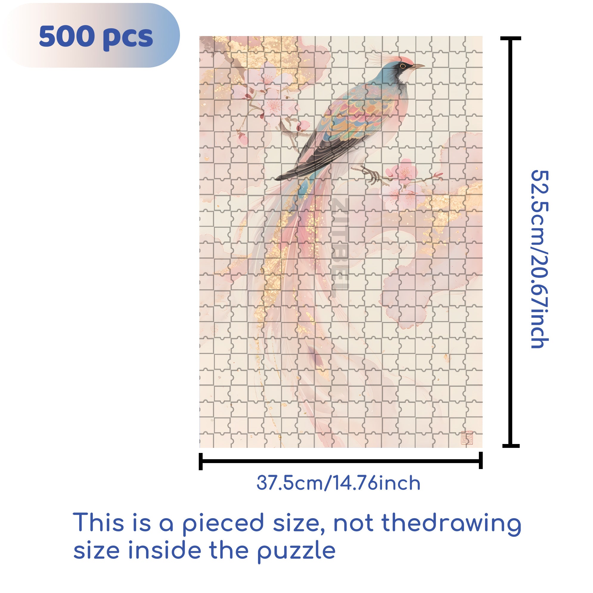 Colorful Bird 500pcs/1000pcs Jigsaw Puzzle, Scratch-Resistant, Interactive Family Game & Brain-Boosting DIY Decor, Perfect for Halloween, Christmas & New Year Gifts, Family Puzzle Game