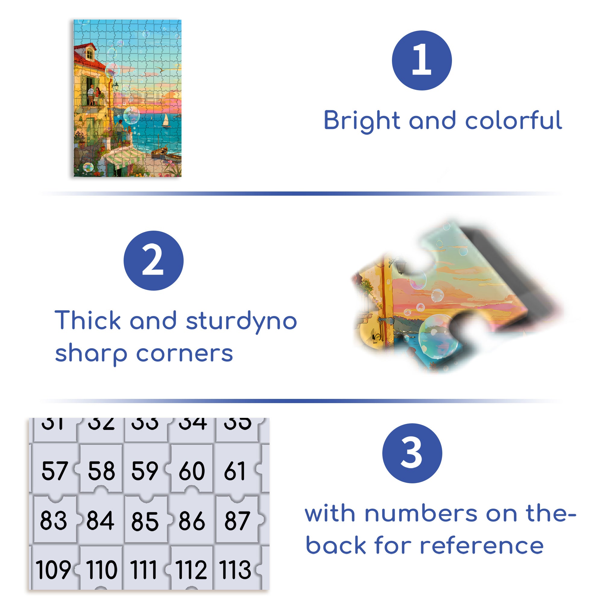 Colorful Bubbles 500pcs/1000pcs Jigsaw Puzzle, Scratch-Resistant, Interactive Family Game & Brain-Boosting DIY Decor, Perfect for Halloween, Christmas & New Year Gifts, Family Puzzle Game