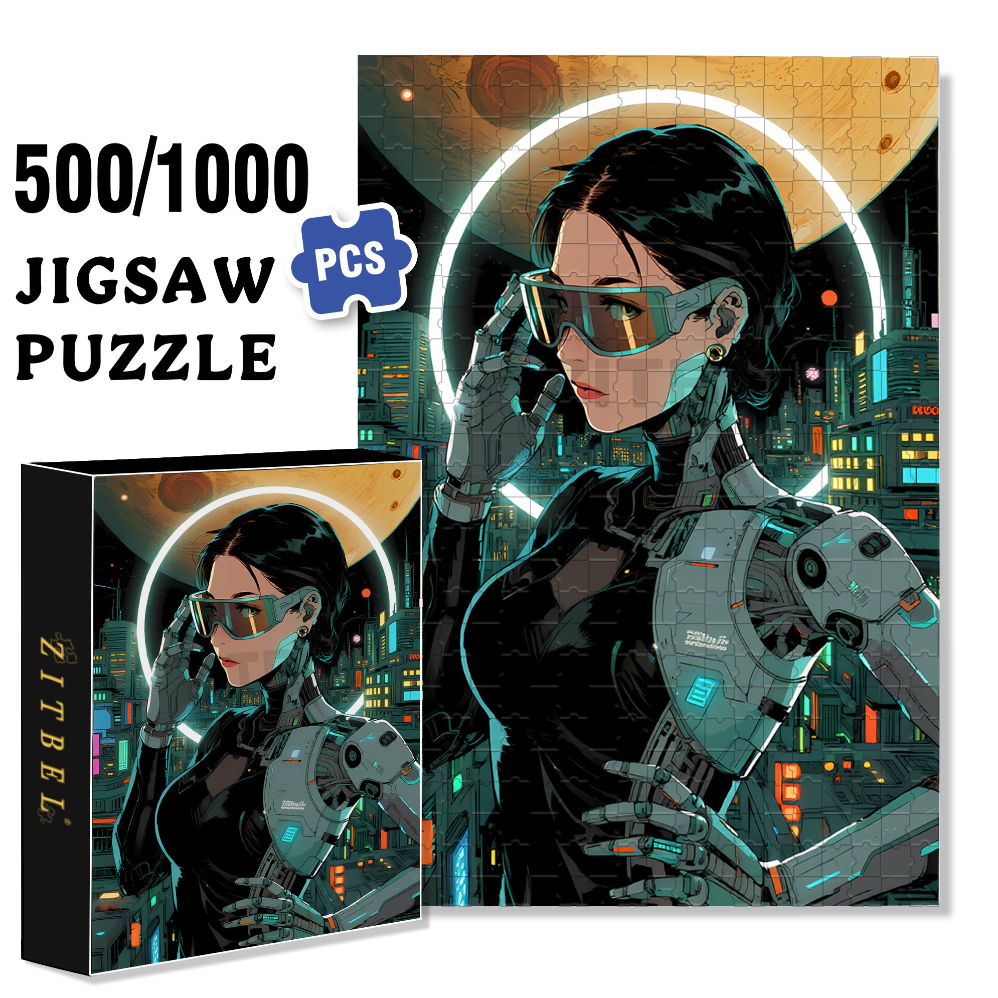 Constance 500pcs/1000pcs Jigsaw Puzzle, Scratch-Resistant, Interactive Family Game & Brain-Boosting DIY Decor, Perfect for Halloween, Christmas & New Year Gifts, Family Puzzle Game