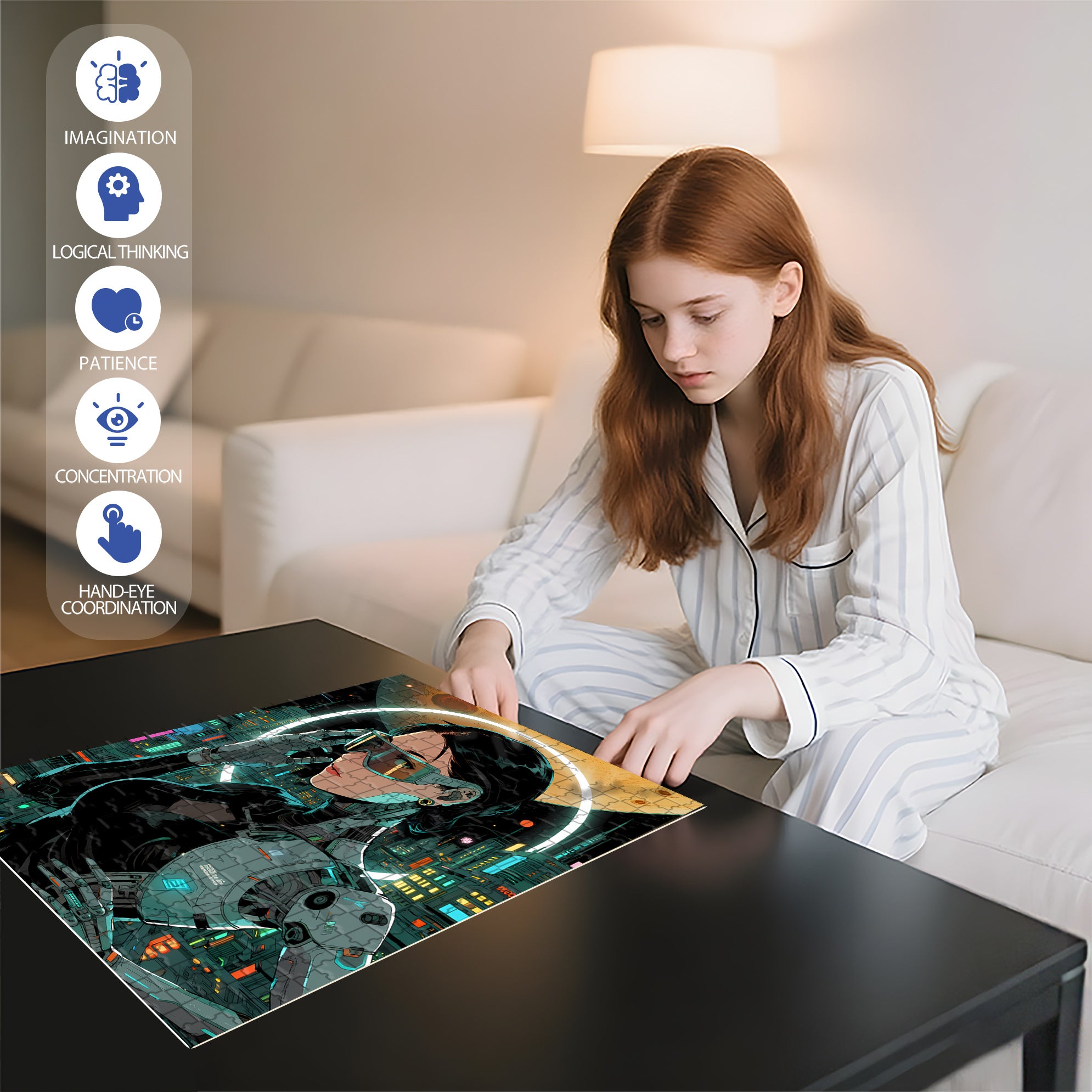 Constance 500pcs/1000pcs Jigsaw Puzzle, Scratch-Resistant, Interactive Family Game & Brain-Boosting DIY Decor, Perfect for Halloween, Christmas & New Year Gifts, Family Puzzle Game