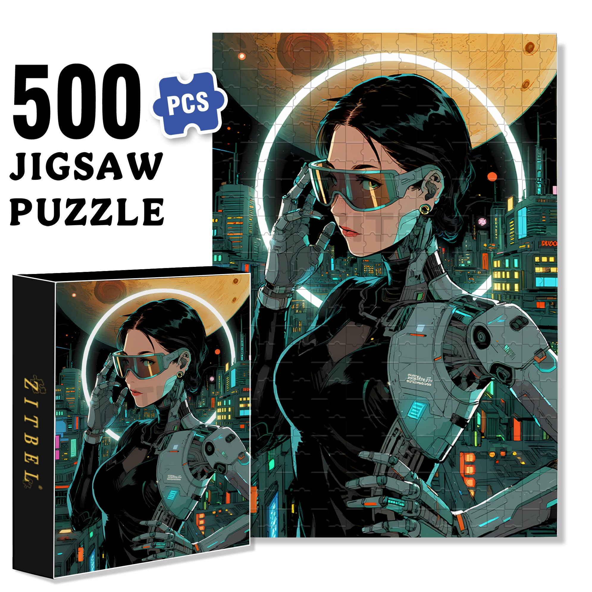 Constance 500pcs/1000pcs Jigsaw Puzzle, Scratch-Resistant, Interactive Family Game & Brain-Boosting DIY Decor, Perfect for Halloween, Christmas & New Year Gifts, Family Puzzle Game