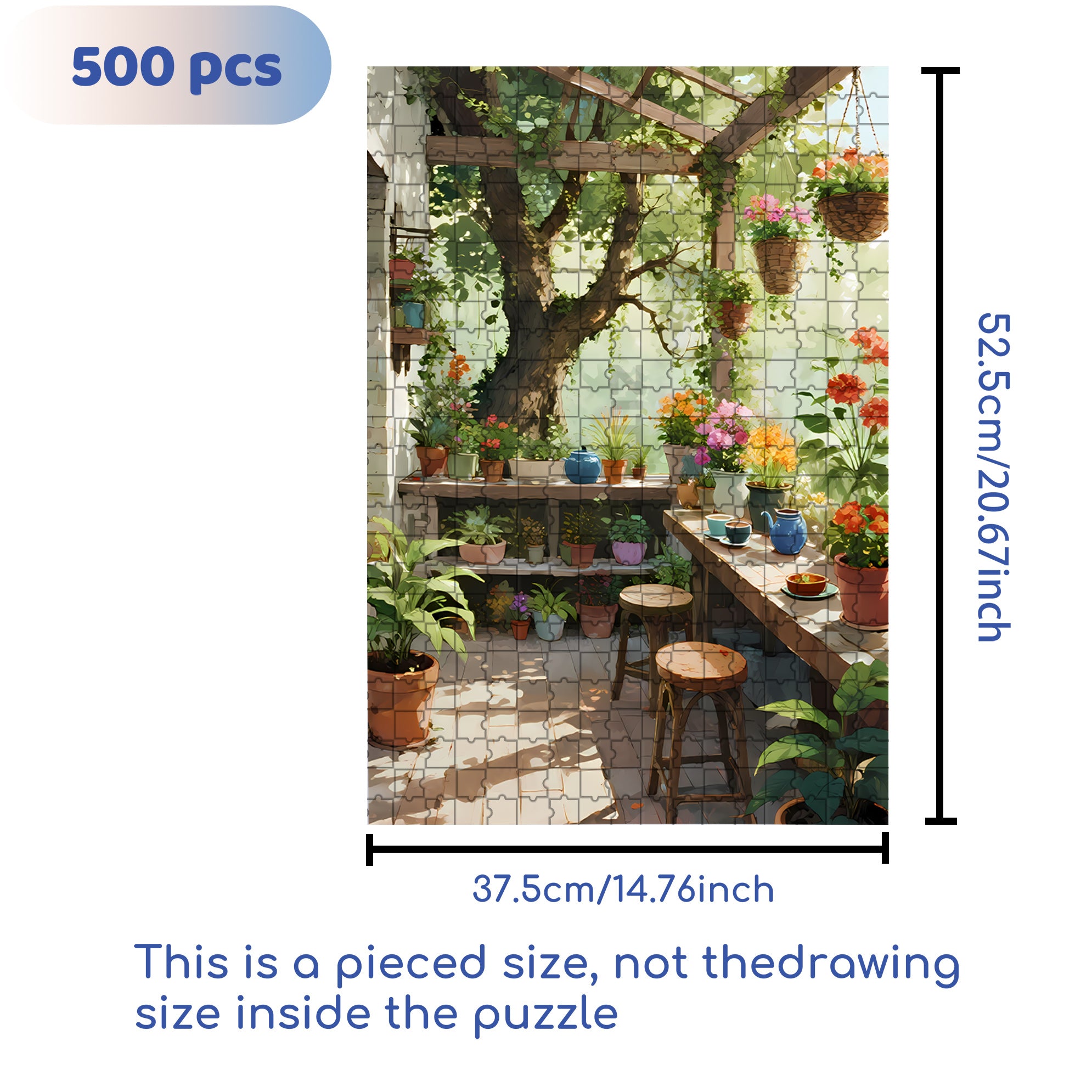 Cozy Balcony 500pcs/1000pcs Jigsaw Puzzle, Scratch-Resistant, Interactive Family Game & Brain-Boosting DIY Decor, Perfect for Halloween, Christmas & New Year Gifts, Family Puzzle Game