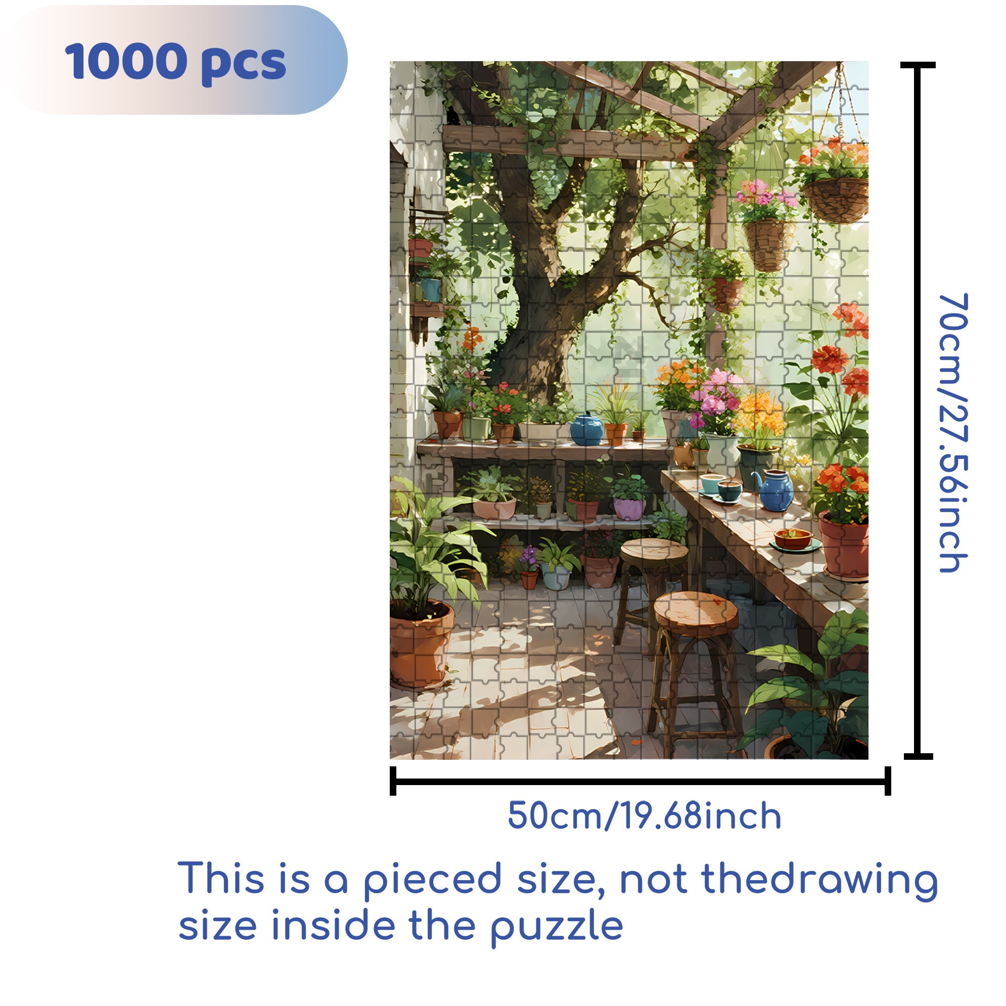 Cozy Balcony 500pcs/1000pcs Jigsaw Puzzle, Scratch-Resistant, Interactive Family Game & Brain-Boosting DIY Decor, Perfect for Halloween, Christmas & New Year Gifts, Family Puzzle Game