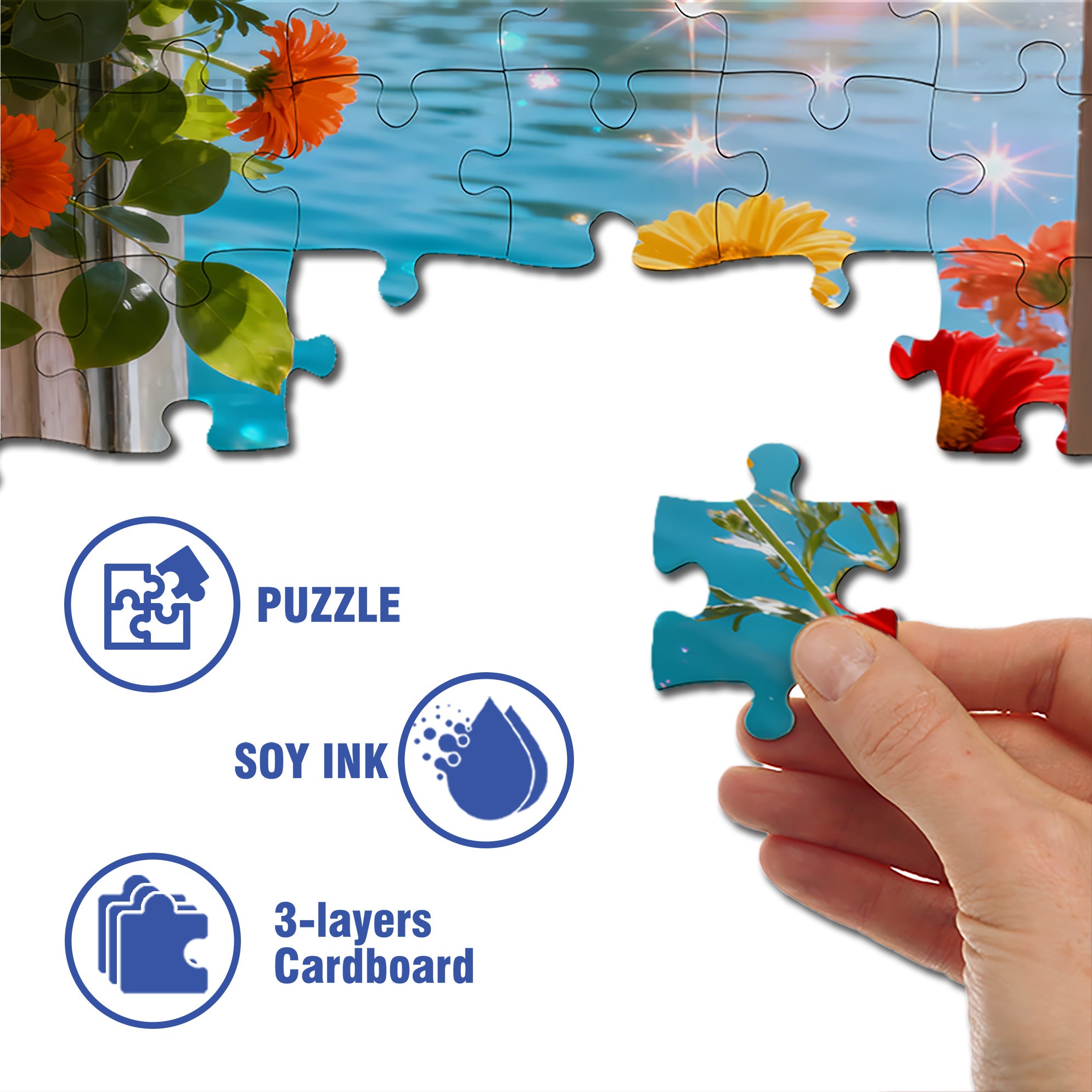 Cute Kitten 500pcs/1000pcs Jigsaw Puzzle, Scratch-Resistant, Interactive Family Game & Brain-Boosting DIY Decor, Perfect for Halloween, Christmas & New Year Gifts, Family Puzzle Game