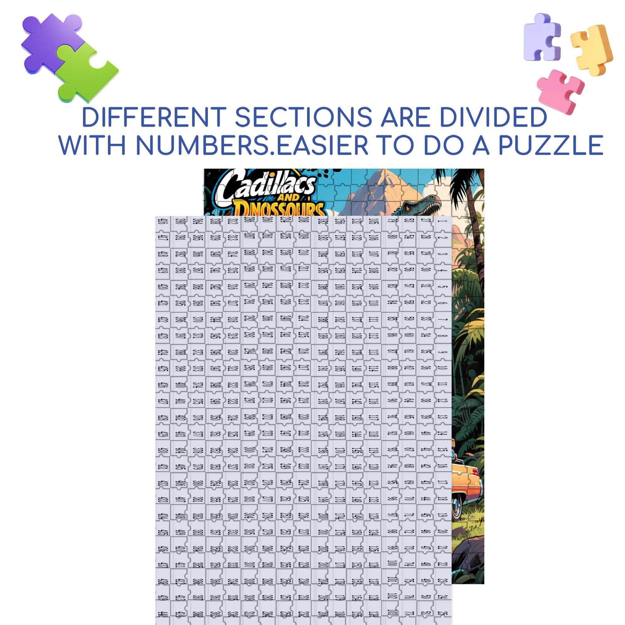 Dinosaur Island 500pcs/1000pcs Jigsaw Puzzle, Scratch-Resistant, Interactive Family Game & Brain-Boosting DIY Decor, Perfect for Halloween, Christmas & New Year Gifts, Family Puzzle Game