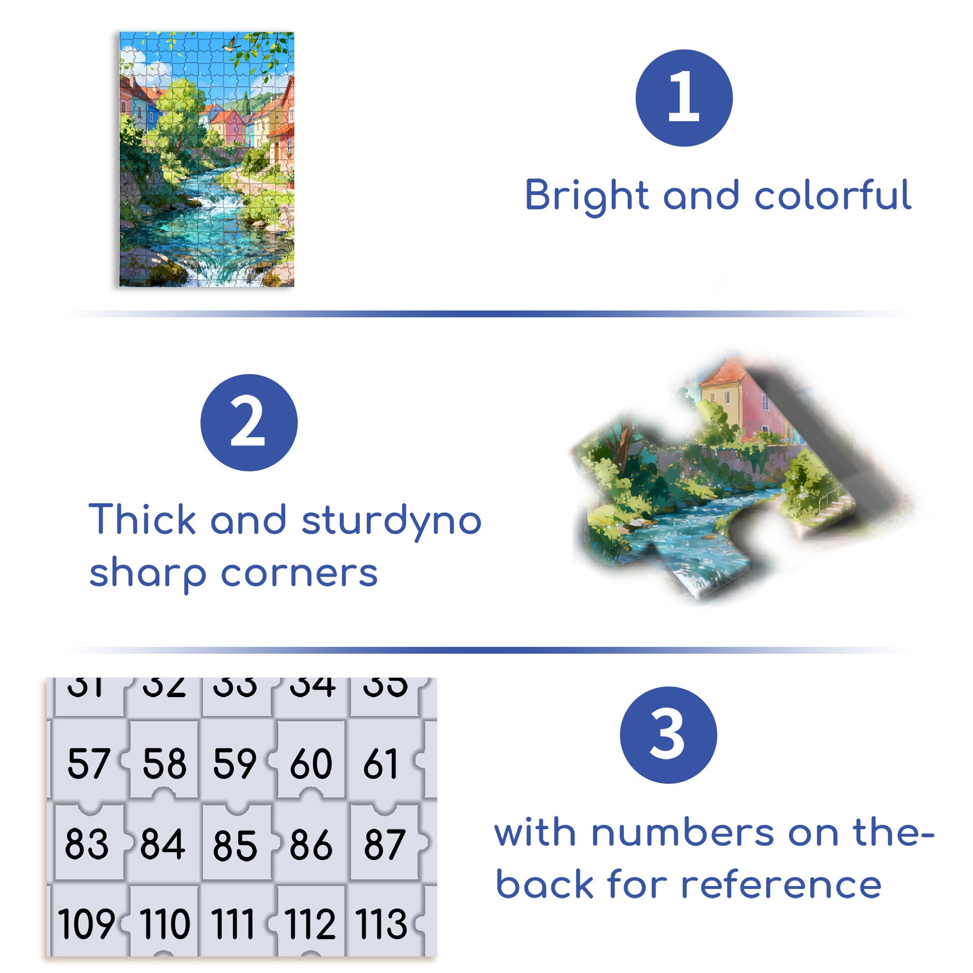 Dream Town 500pcs/1000pcs Jigsaw Puzzle, Scratch-Resistant, Interactive Family Game & Brain-Boosting DIY Decor, Perfect for Halloween, Christmas & New Year Gifts, Family Puzzle Game