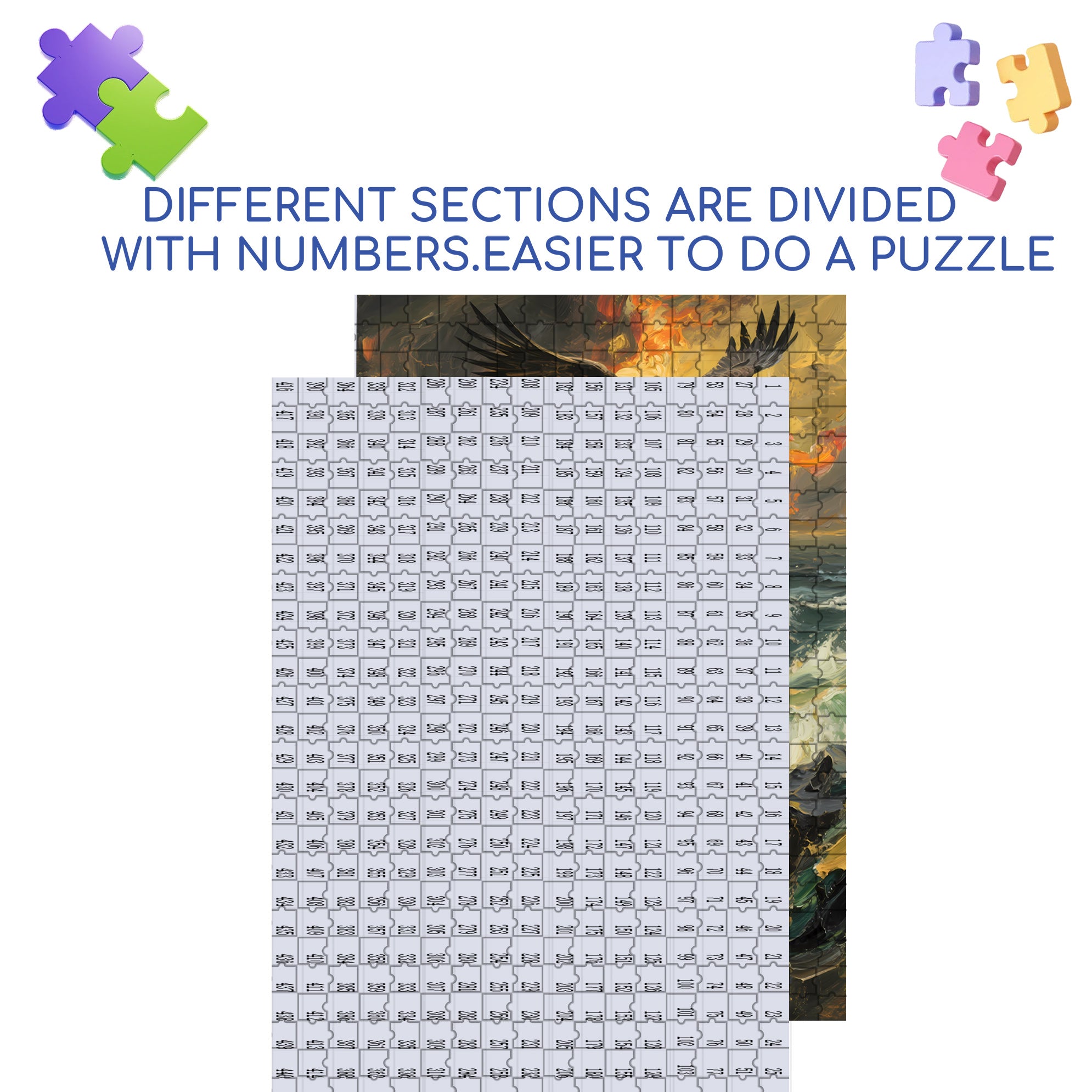 Eagle 500pcs/1000pcs Jigsaw Puzzle, Scratch-Resistant, Interactive Family Game & Brain-Boosting DIY Decor, Perfect for Halloween, Christmas & New Year Gifts, Family Puzzle Game