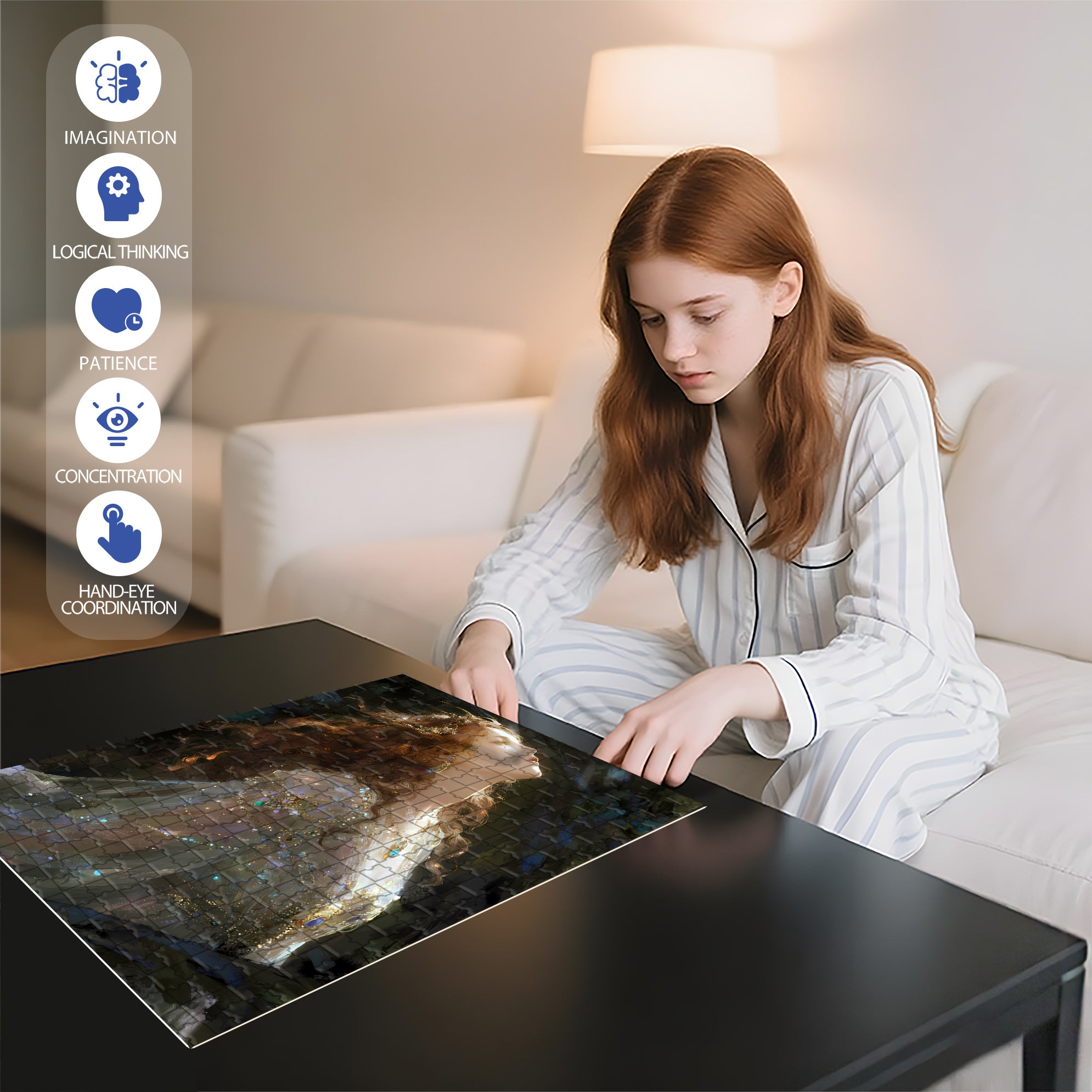 Feel The Sunshine 500pcs/1000pcs Jigsaw Puzzle, Scratch-Resistant, Interactive Family Game & Brain-Boosting DIY Decor, Perfect for Halloween, Christmas & New Year Gifts, Family Puzzle Game