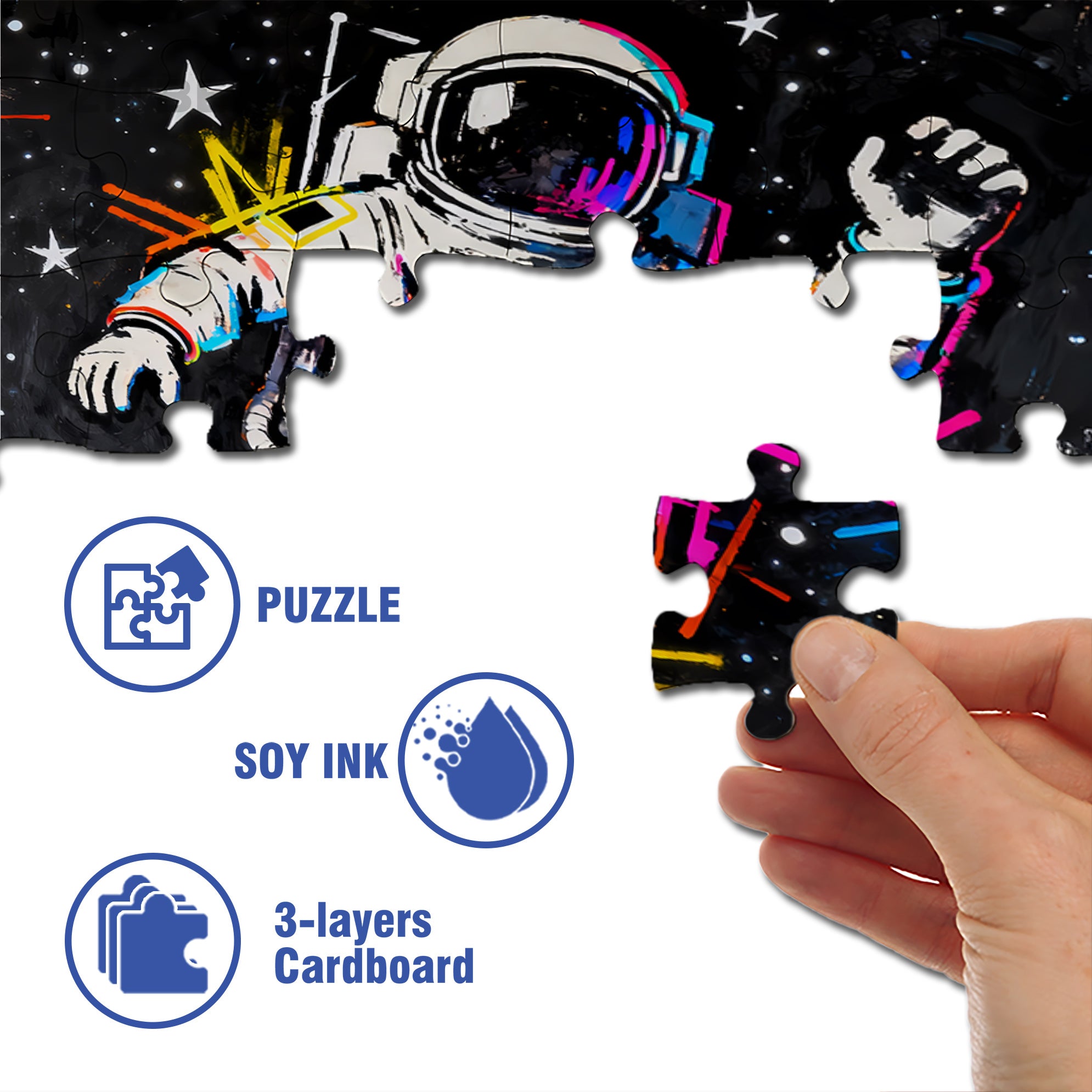 Floating Astronaut 500pcs/1000pcs Jigsaw Puzzle, Scratch-Resistant, Interactive Family Game & Brain-Boosting DIY Decor, Perfect for Halloween, Christmas & New Year Gifts, Family Puzzle Game