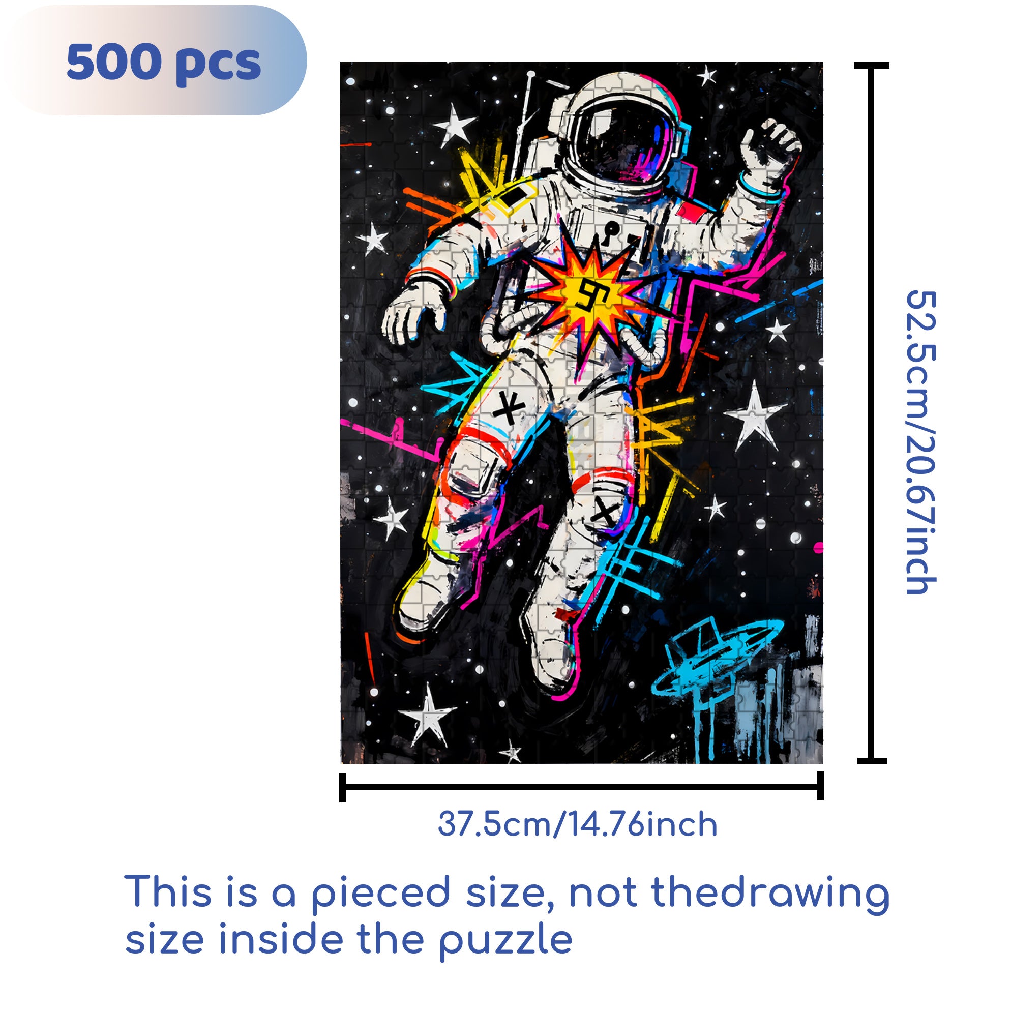 Floating Astronaut 500pcs/1000pcs Jigsaw Puzzle, Scratch-Resistant, Interactive Family Game & Brain-Boosting DIY Decor, Perfect for Halloween, Christmas & New Year Gifts, Family Puzzle Game