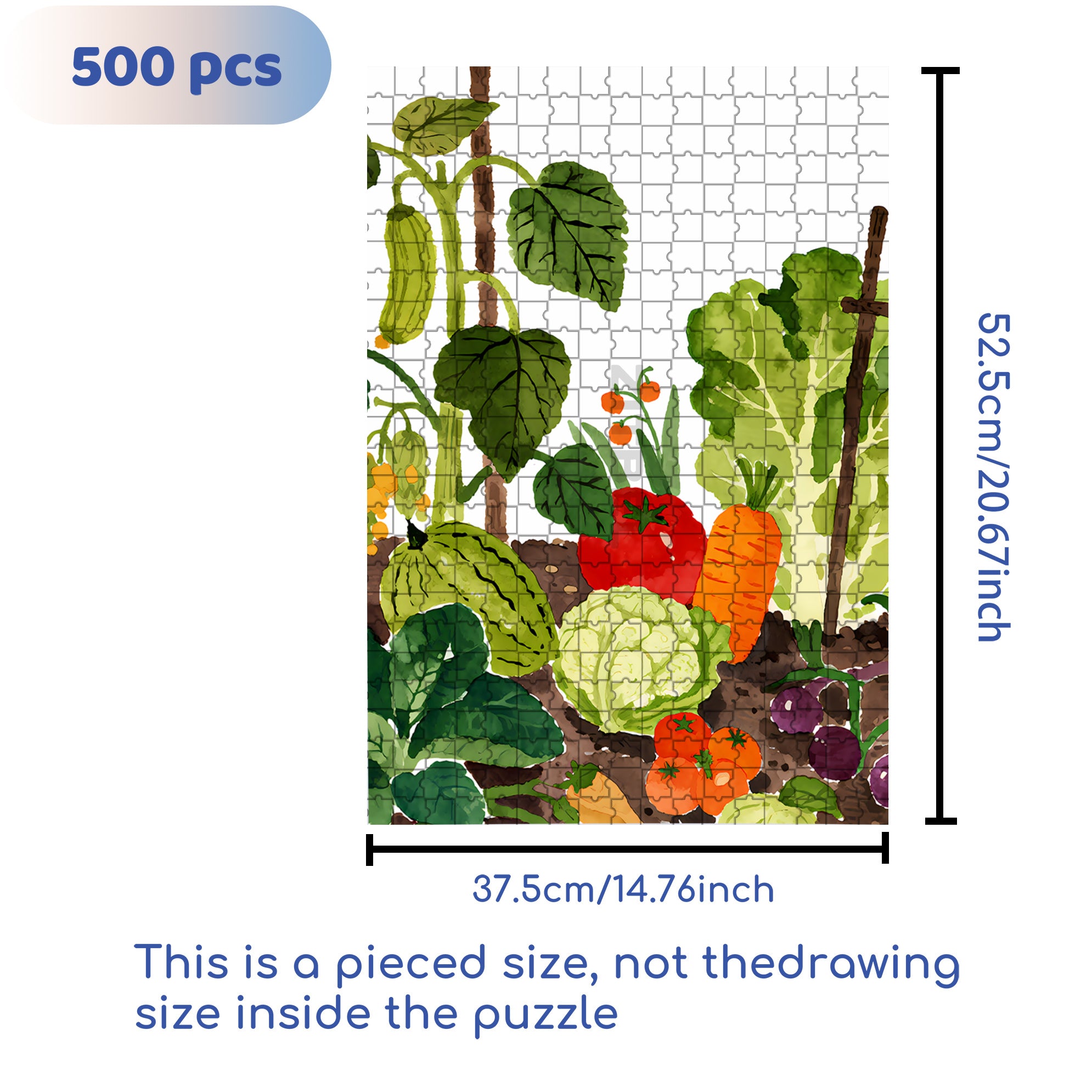 Fruit And Vegetable Paradise 500pcs/1000pcs Jigsaw Puzzle, Scratch-Resistant, Interactive Family Game & Brain-Boosting DIY Decor, Perfect for Halloween, Christmas & New Year Gifts, Family Puzzle Game