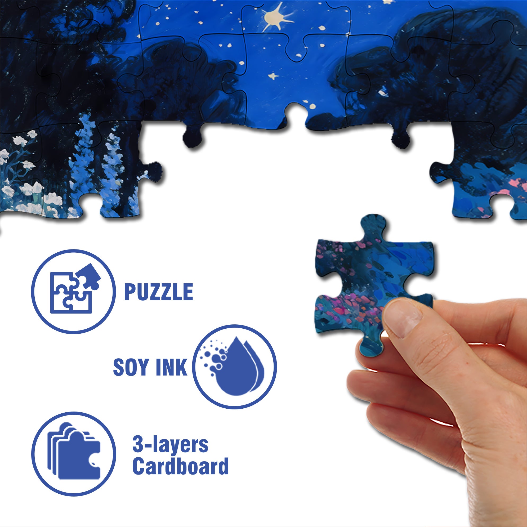 Garden At Night 500pcs/1000pcs Jigsaw Puzzle, Scratch-Resistant, Interactive Family Game & Brain-Boosting DIY Decor, Perfect for Halloween, Christmas & New Year Gifts, Family Puzzle Game