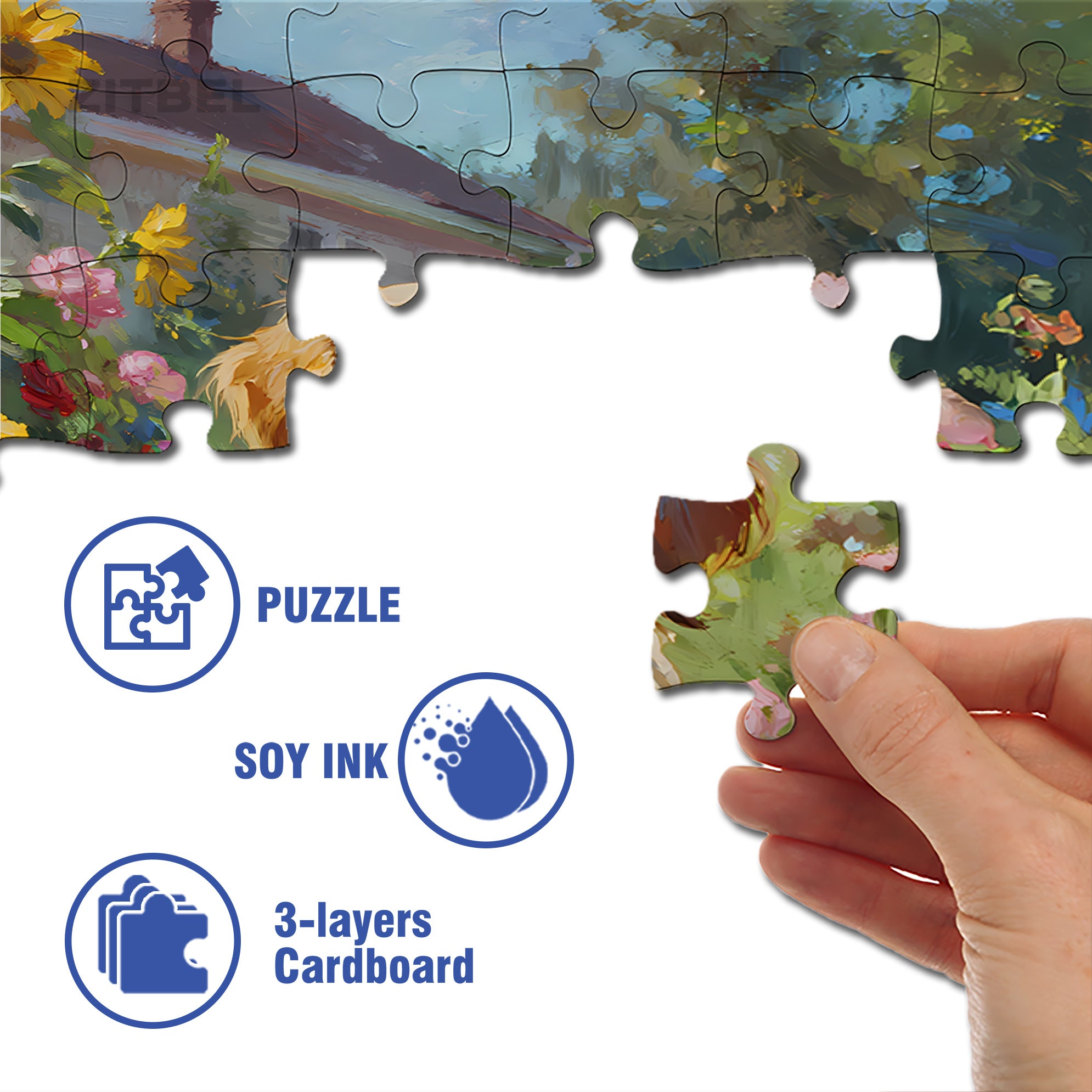 Golden Retriever 500pcs/1000pcs Jigsaw Puzzle, Scratch-Resistant, Interactive Family Game & Brain-Boosting DIY Decor, Perfect for Halloween, Christmas & New Year Gifts, Family Puzzle Game