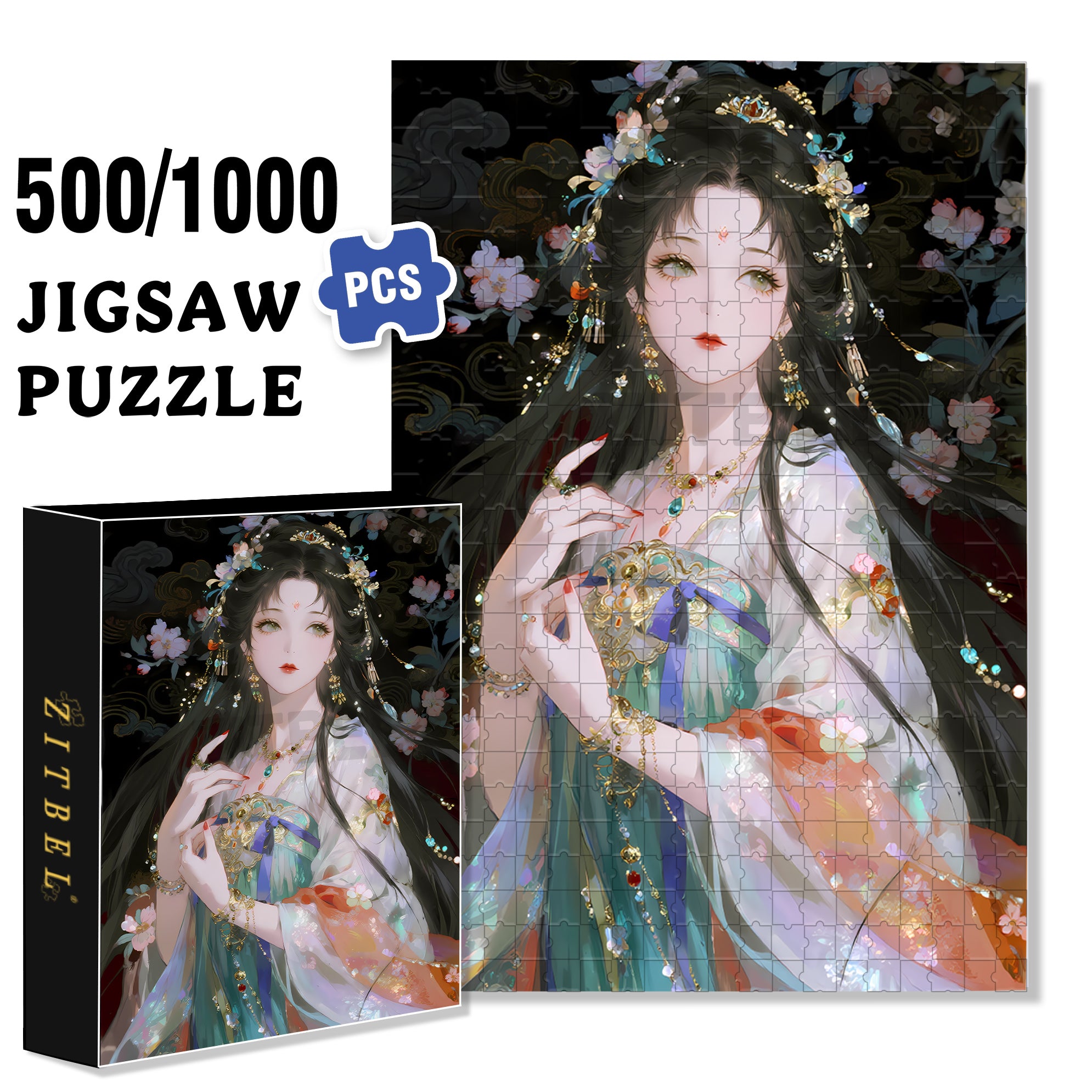 Gorgeous And Solemn 500pcs/1000pcs Jigsaw Puzzle, Scratch-Resistant, Interactive Family Game & Brain-Boosting DIY Decor, Perfect for Halloween, Christmas & New Year Gifts, Family Puzzle Game