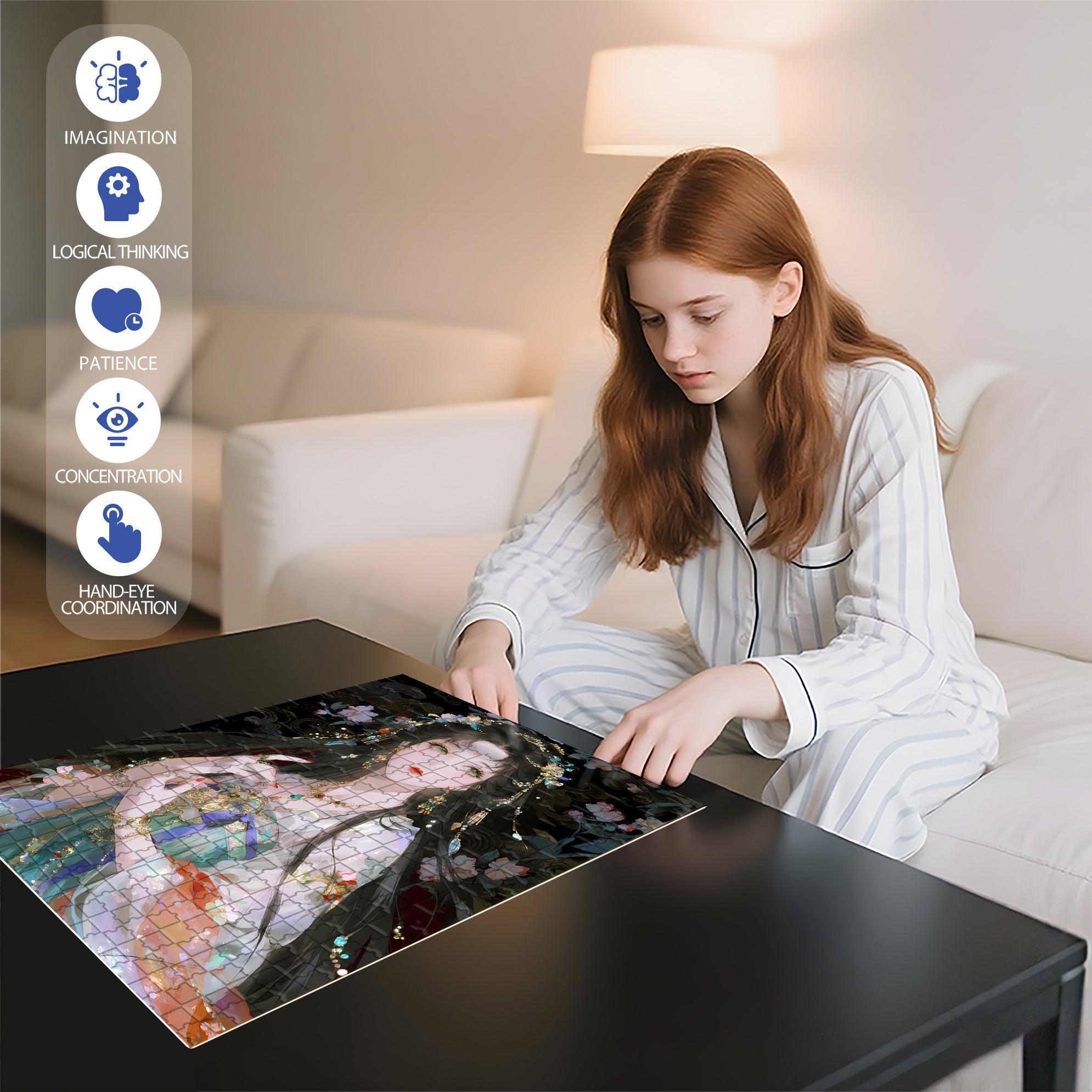 Gorgeous And Solemn 500pcs/1000pcs Jigsaw Puzzle, Scratch-Resistant, Interactive Family Game & Brain-Boosting DIY Decor, Perfect for Halloween, Christmas & New Year Gifts, Family Puzzle Game