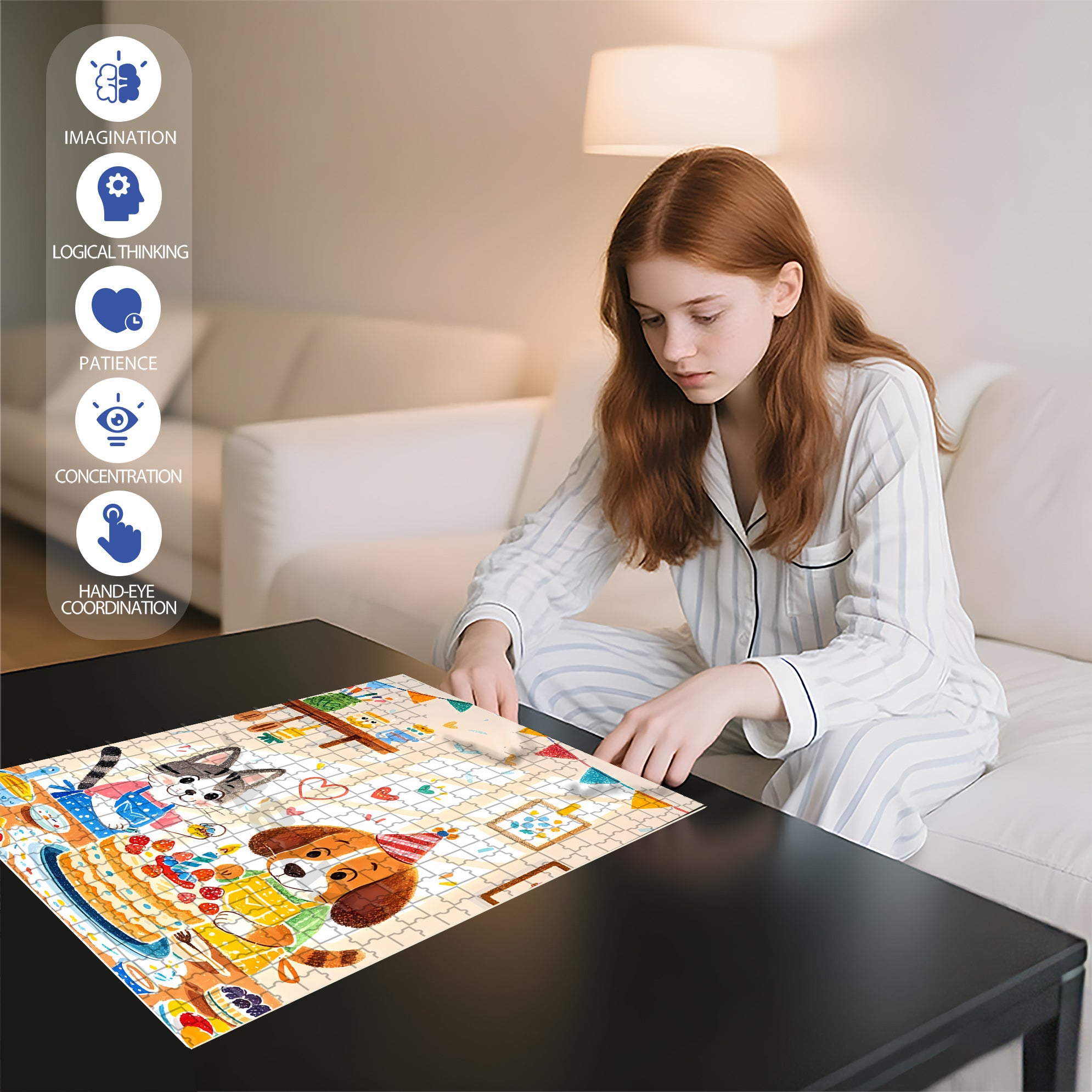 Happy Birthday To You 500pcs/1000pcs Jigsaw Puzzle, Scratch-Resistant, Interactive Family Game & Brain-Boosting DIY Decor, Perfect for Halloween, Christmas & New Year Gifts, Family Puzzle Game
