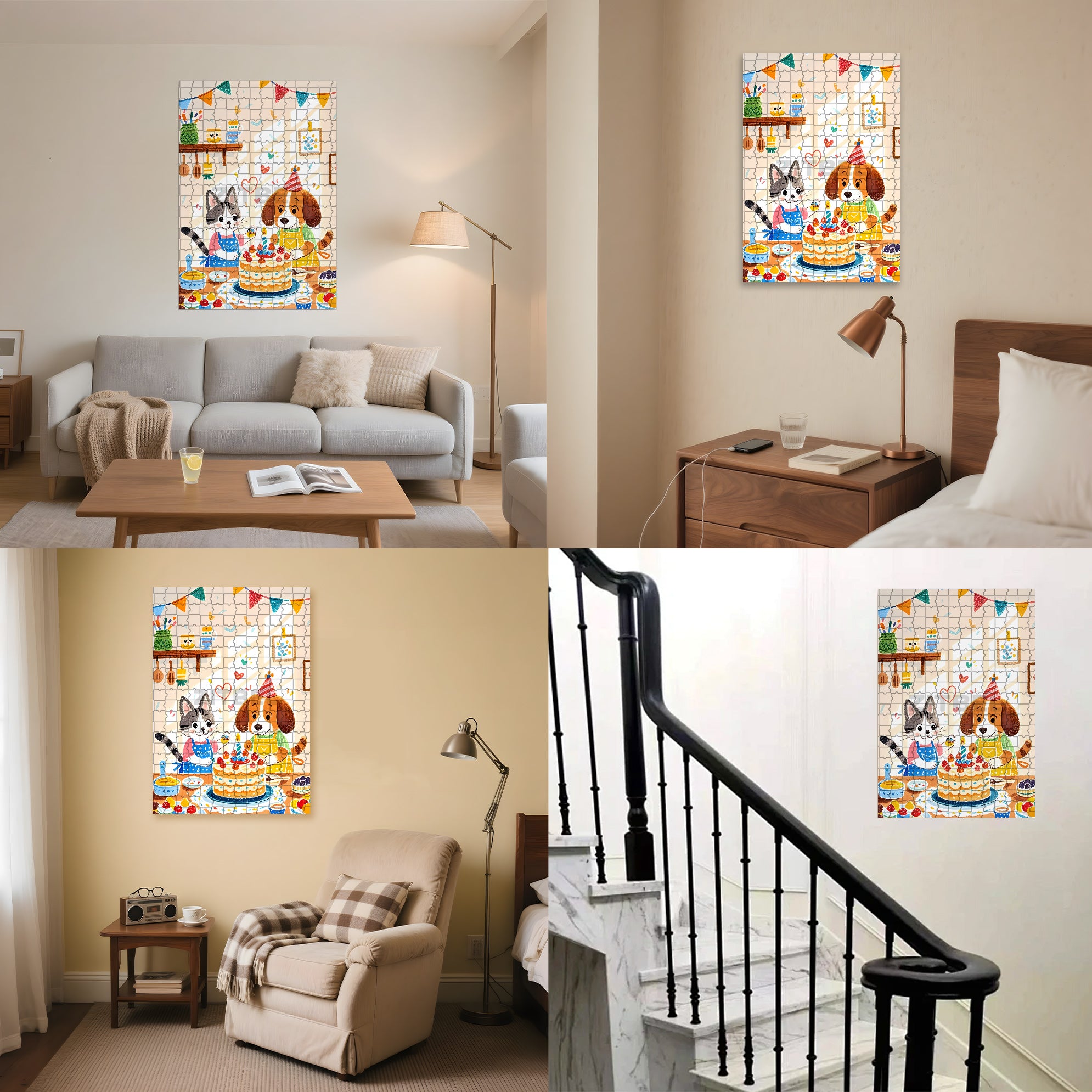 Happy Birthday To You 500pcs/1000pcs Jigsaw Puzzle, Scratch-Resistant, Interactive Family Game & Brain-Boosting DIY Decor, Perfect for Halloween, Christmas & New Year Gifts, Family Puzzle Game