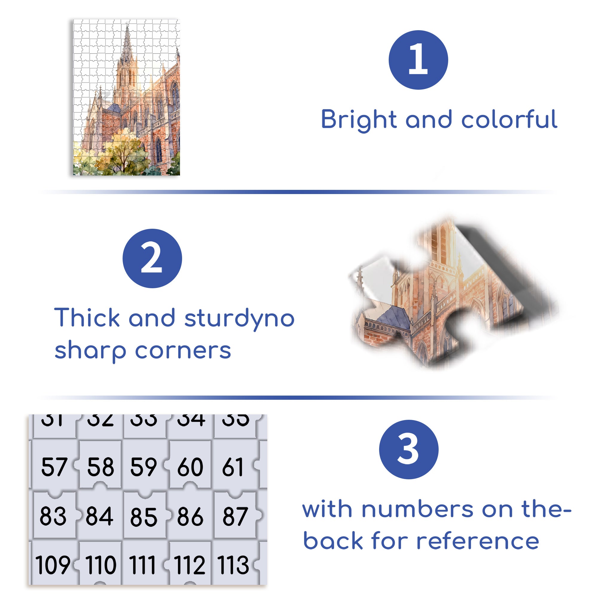 Holy Church 500pcs/1000pcs Jigsaw Puzzle, Scratch-Resistant, Interactive Family Game & Brain-Boosting DIY Decor, Perfect for Halloween, Christmas & New Year Gifts, Family Puzzle Game