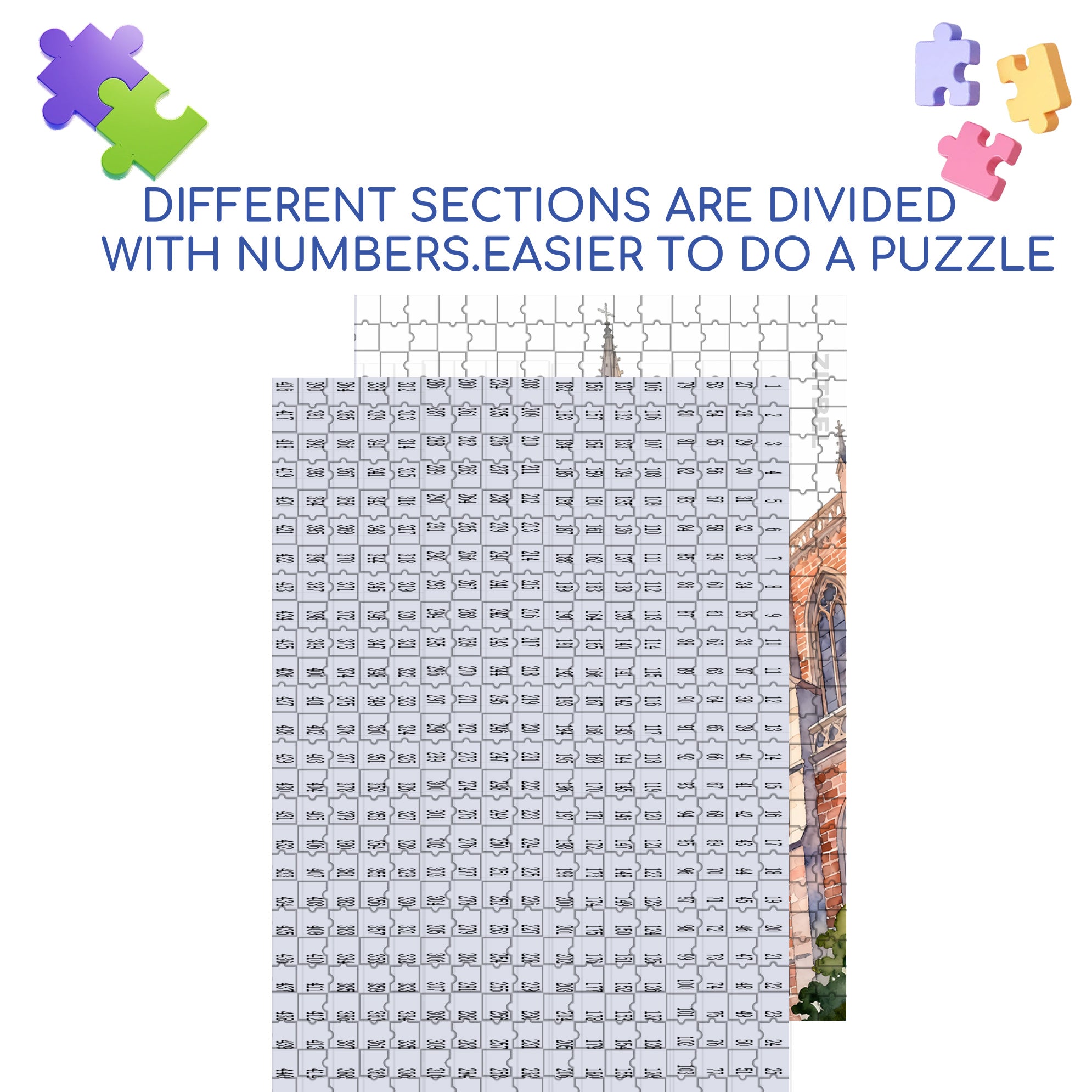 Holy Church 500pcs/1000pcs Jigsaw Puzzle, Scratch-Resistant, Interactive Family Game & Brain-Boosting DIY Decor, Perfect for Halloween, Christmas & New Year Gifts, Family Puzzle Game