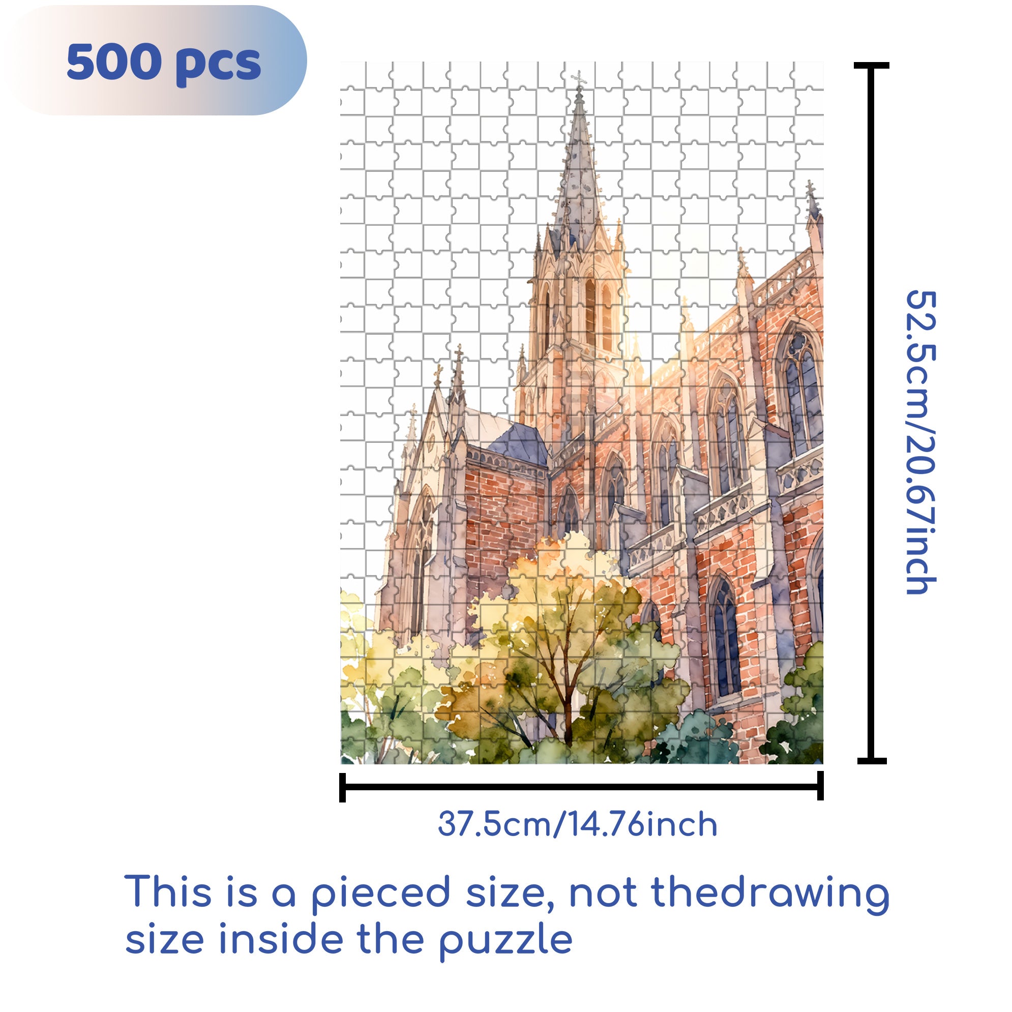 Holy Church 500pcs/1000pcs Jigsaw Puzzle, Scratch-Resistant, Interactive Family Game & Brain-Boosting DIY Decor, Perfect for Halloween, Christmas & New Year Gifts, Family Puzzle Game