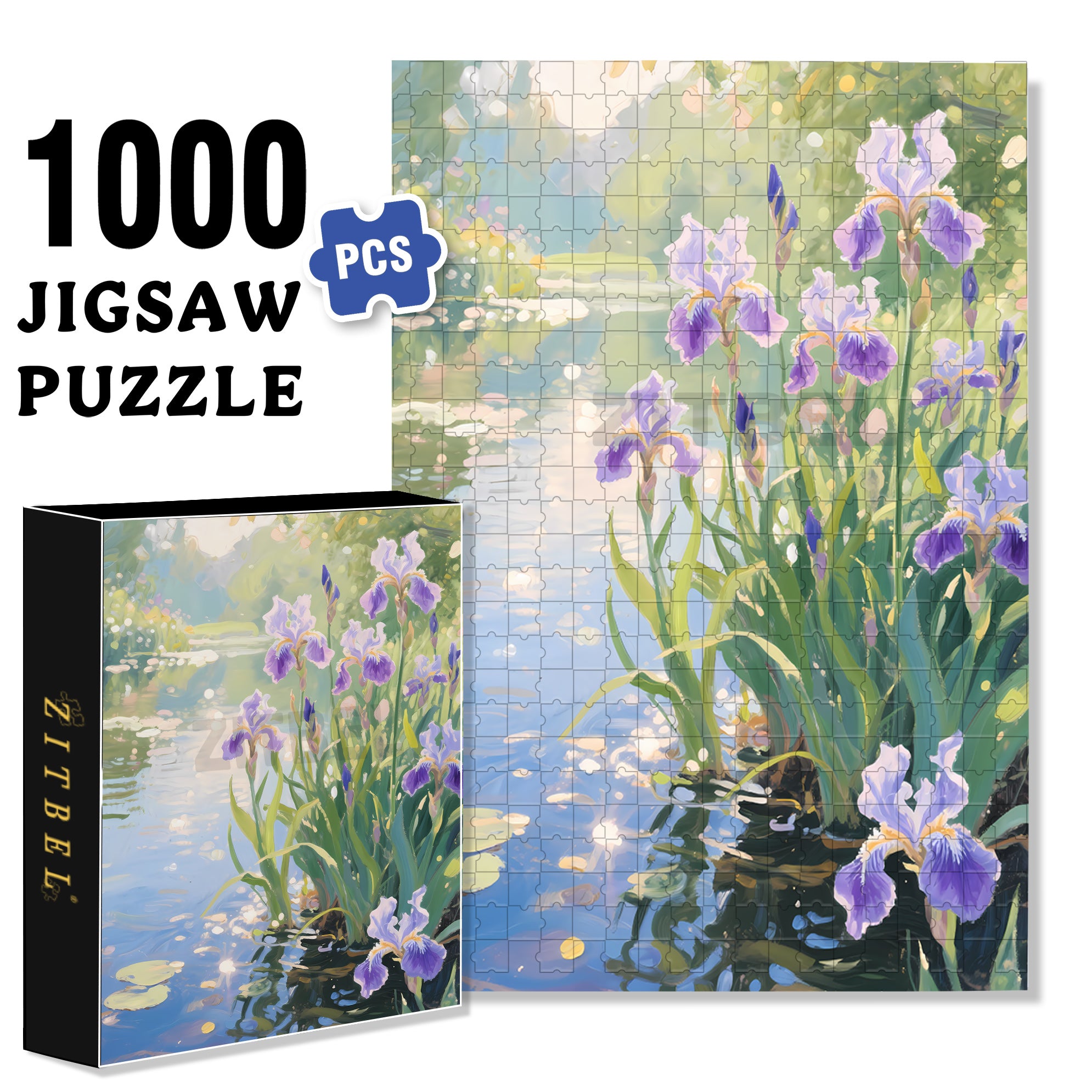 Iris Summer 500pcs/1000pcs Jigsaw Puzzle, Scratch-Resistant, Interactive Family Game & Brain-Boosting DIY Decor, Perfect for Halloween, Christmas & New Year Gifts, Family Puzzle Game