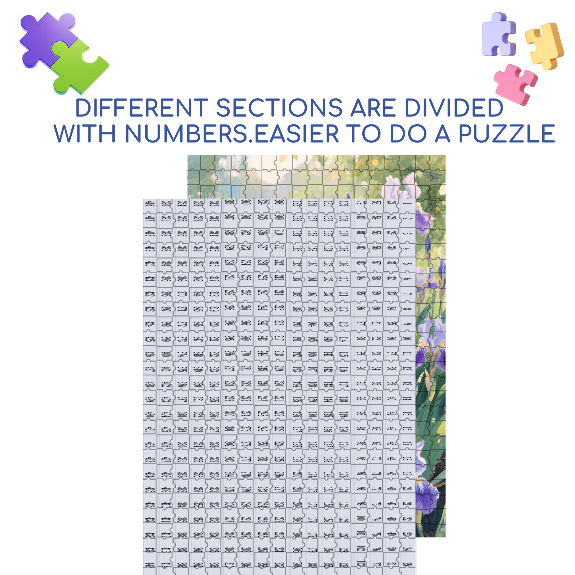 Iris Summer 500pcs/1000pcs Jigsaw Puzzle, Scratch-Resistant, Interactive Family Game & Brain-Boosting DIY Decor, Perfect for Halloween, Christmas & New Year Gifts, Family Puzzle Game