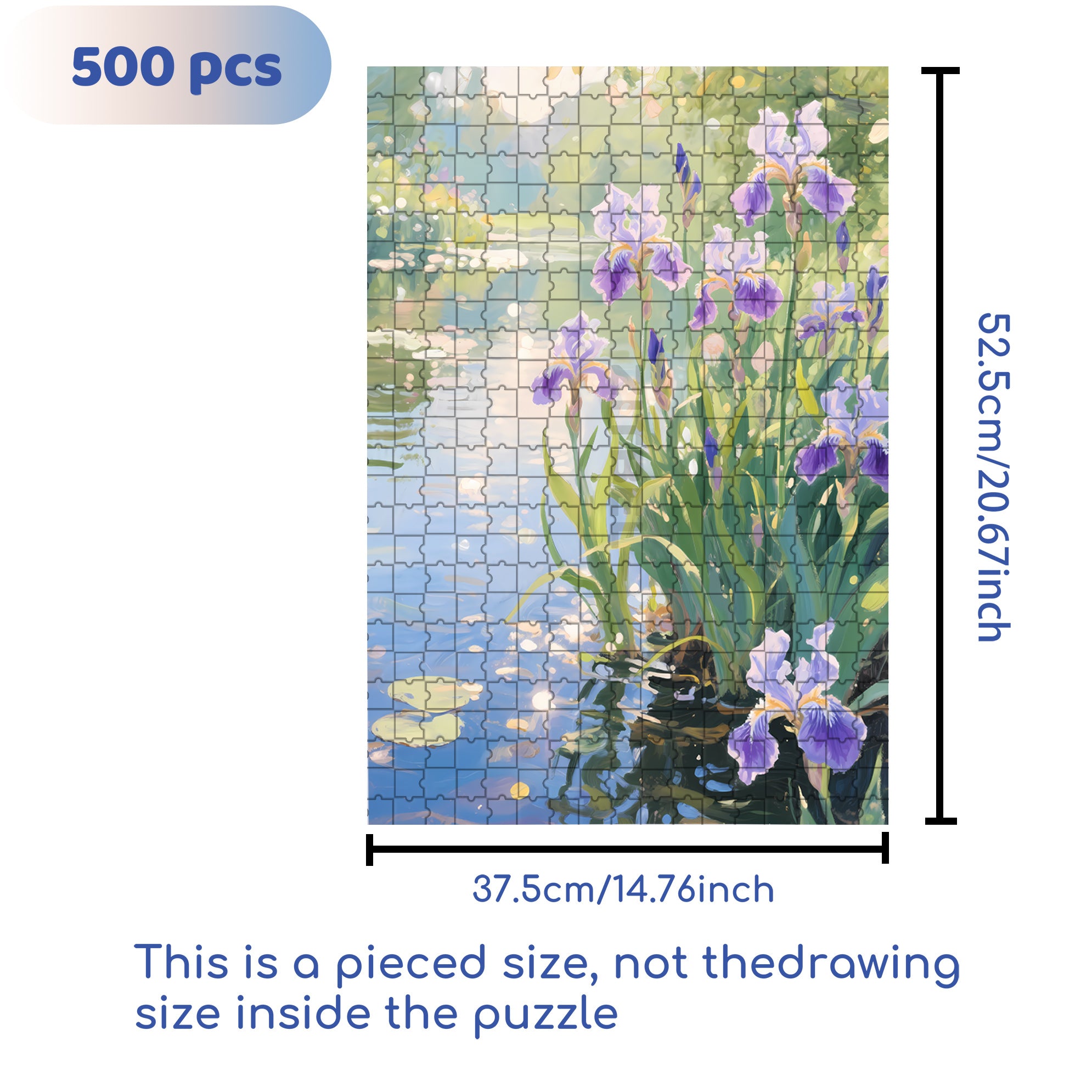 Iris Summer 500pcs/1000pcs Jigsaw Puzzle, Scratch-Resistant, Interactive Family Game & Brain-Boosting DIY Decor, Perfect for Halloween, Christmas & New Year Gifts, Family Puzzle Game