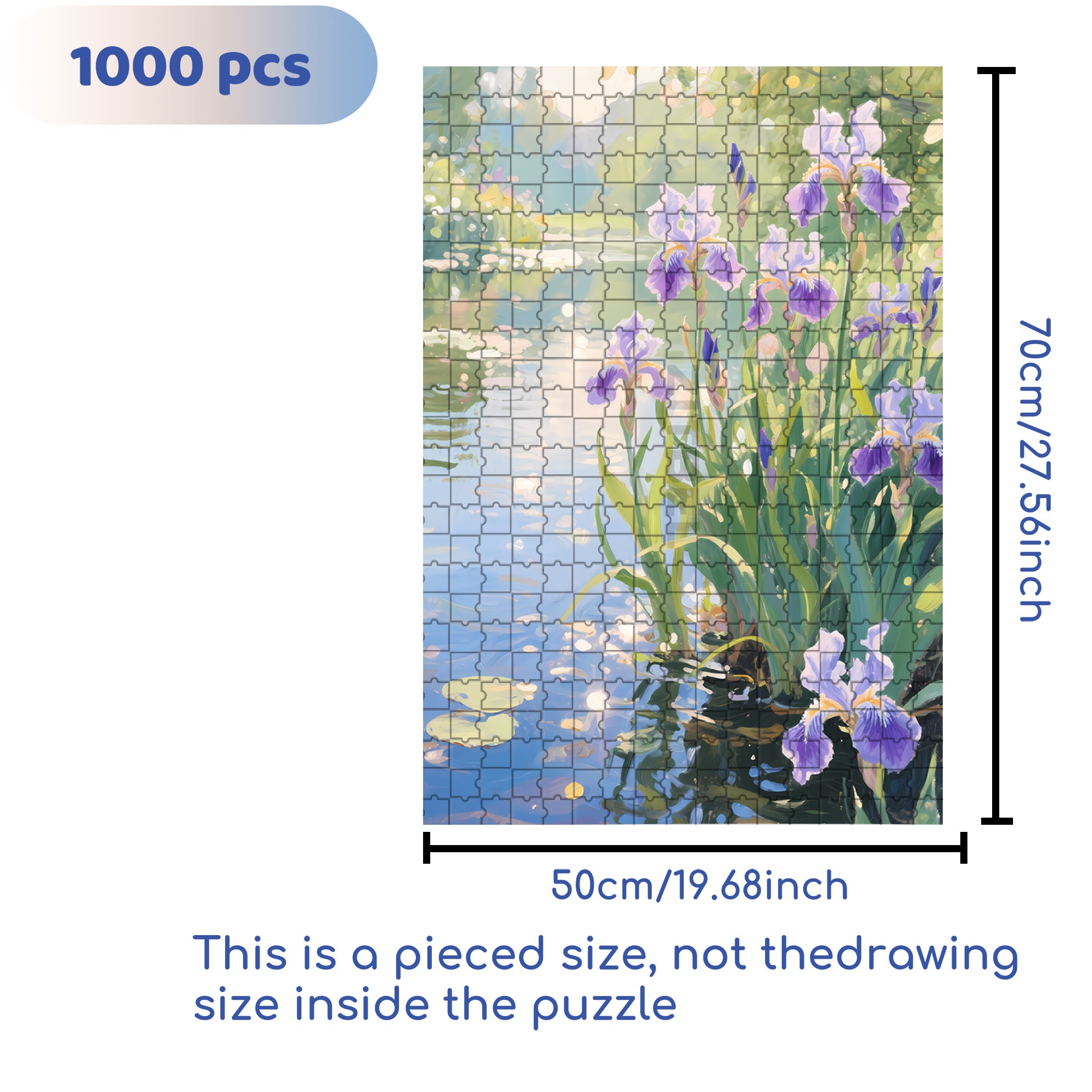 Iris Summer 500pcs/1000pcs Jigsaw Puzzle, Scratch-Resistant, Interactive Family Game & Brain-Boosting DIY Decor, Perfect for Halloween, Christmas & New Year Gifts, Family Puzzle Game