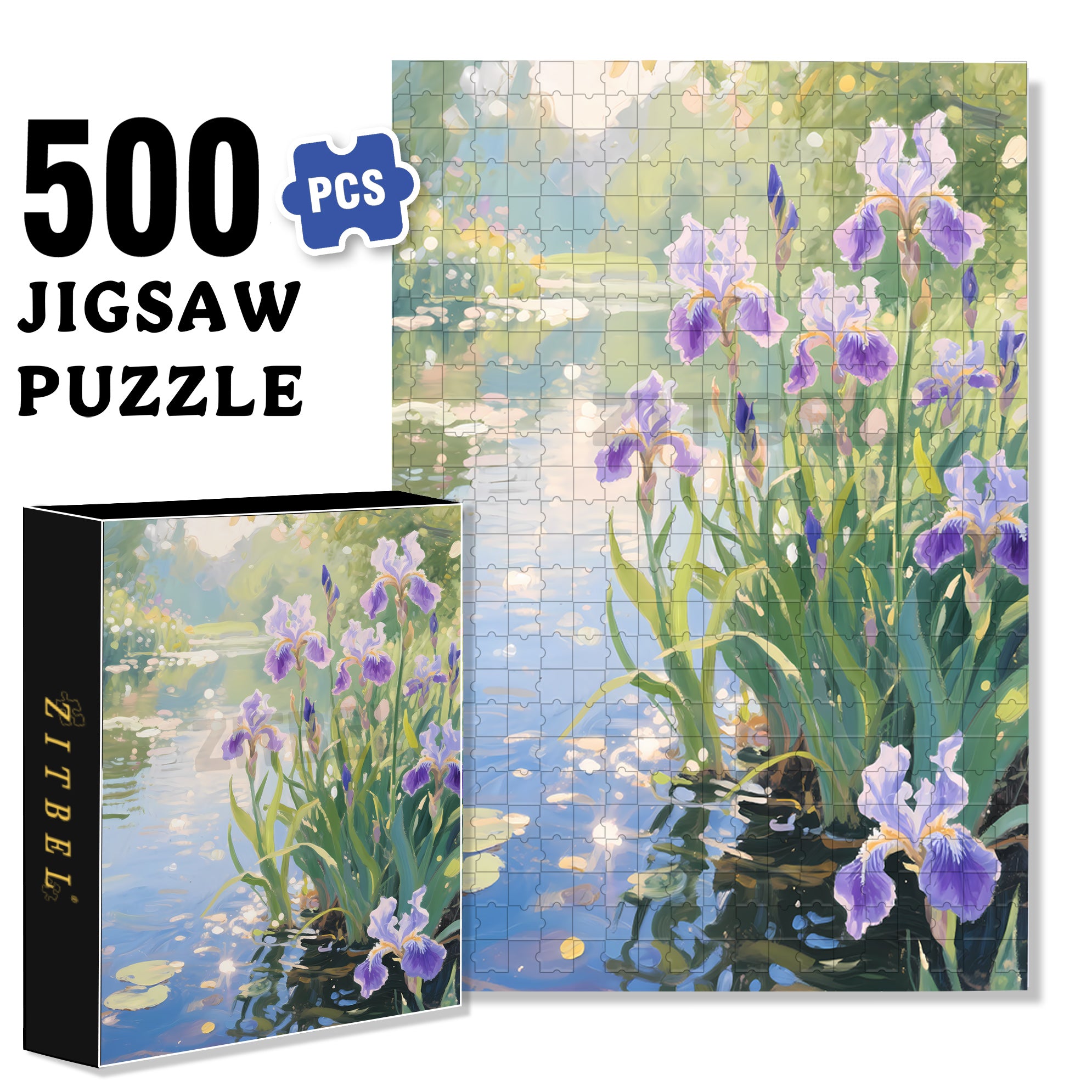 Iris Summer 500pcs/1000pcs Jigsaw Puzzle, Scratch-Resistant, Interactive Family Game & Brain-Boosting DIY Decor, Perfect for Halloween, Christmas & New Year Gifts, Family Puzzle Game