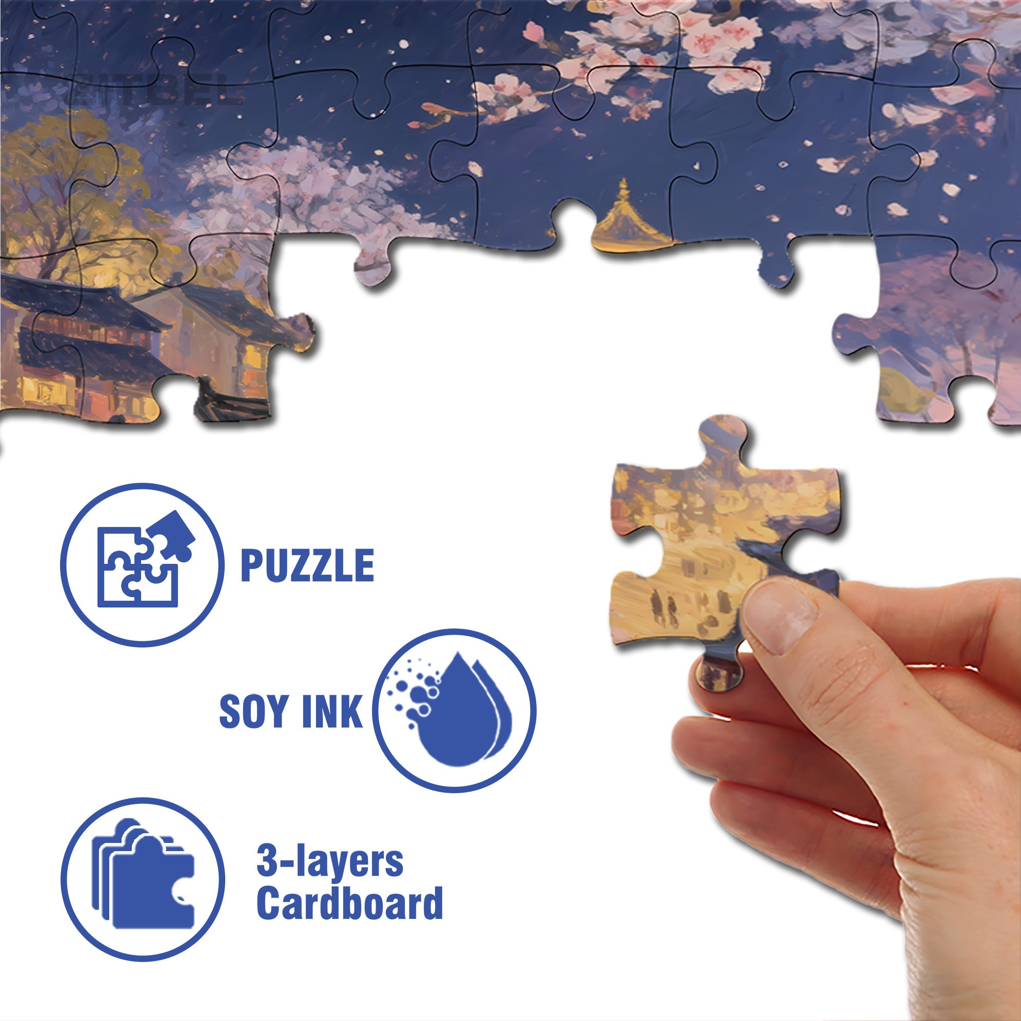 Kyoto 500pcs/1000pcs Jigsaw Puzzle, Scratch-Resistant, Interactive Family Game & Brain-Boosting DIY Decor, Perfect for Halloween, Christmas & New Year Gifts, Family Puzzle Game
