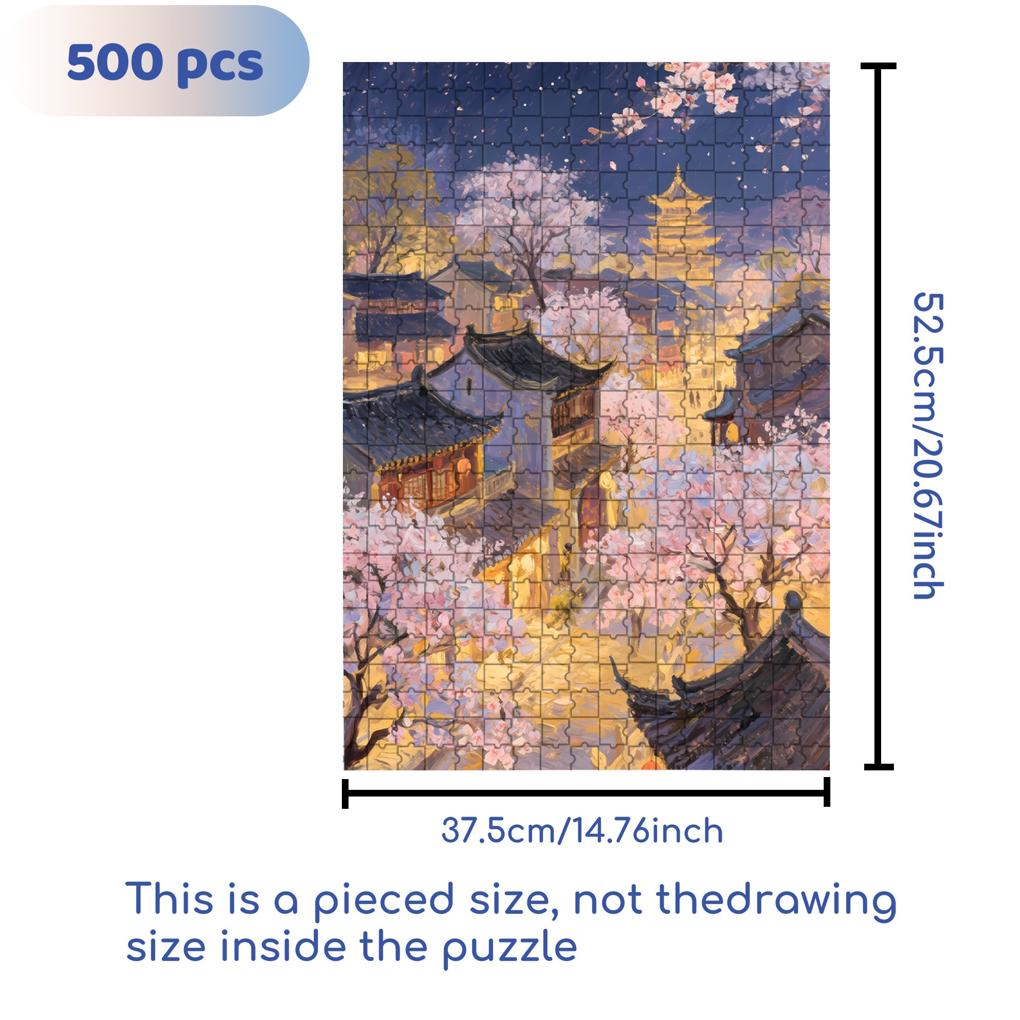Kyoto 500pcs/1000pcs Jigsaw Puzzle, Scratch-Resistant, Interactive Family Game & Brain-Boosting DIY Decor, Perfect for Halloween, Christmas & New Year Gifts, Family Puzzle Game