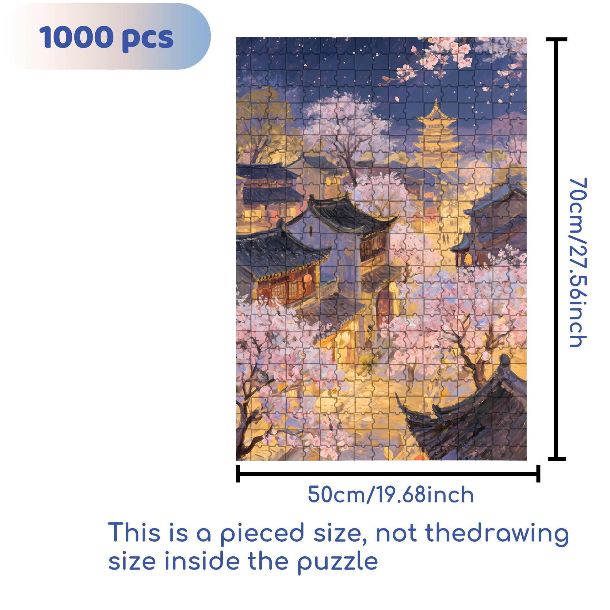 Kyoto 500pcs/1000pcs Jigsaw Puzzle, Scratch-Resistant, Interactive Family Game & Brain-Boosting DIY Decor, Perfect for Halloween, Christmas & New Year Gifts, Family Puzzle Game