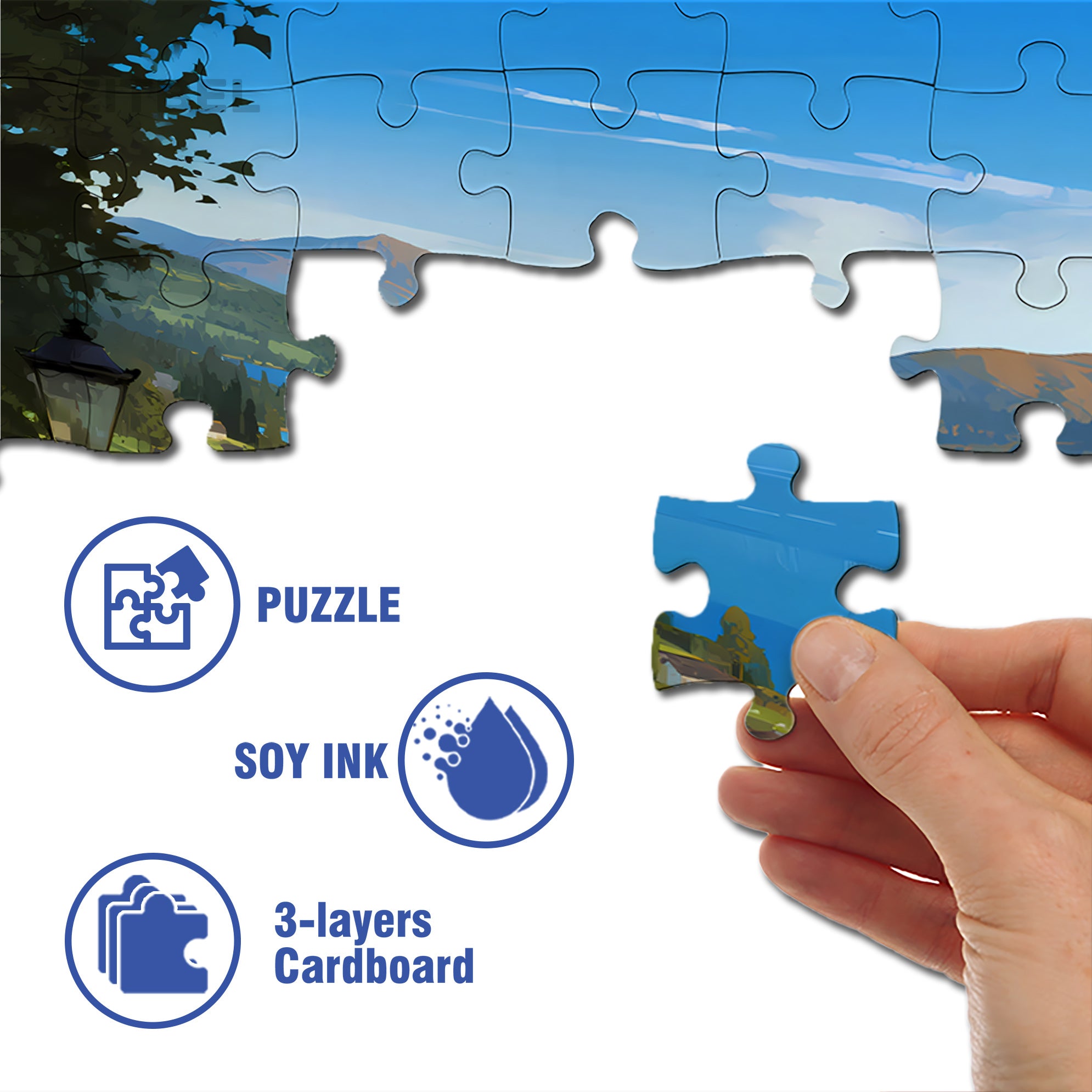 Lake Luce 500pcs/1000pcs Jigsaw Puzzle, Scratch-Resistant, Interactive Family Game & Brain-Boosting DIY Decor, Perfect for Halloween, Christmas & New Year Gifts, Family Puzzle Game