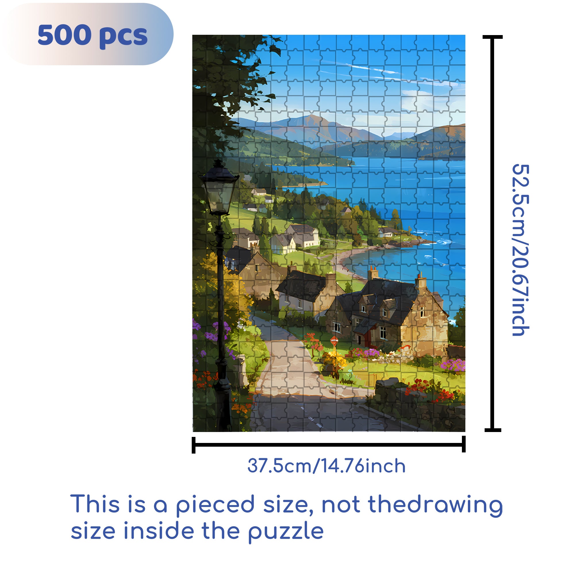 Lake Luce 500pcs/1000pcs Jigsaw Puzzle, Scratch-Resistant, Interactive Family Game & Brain-Boosting DIY Decor, Perfect for Halloween, Christmas & New Year Gifts, Family Puzzle Game