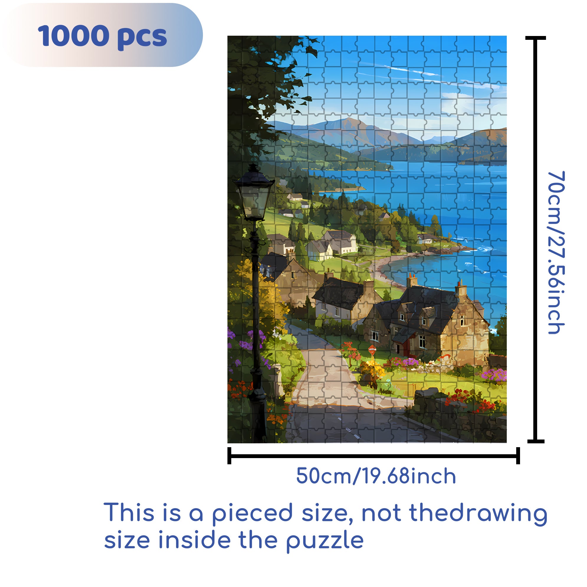 Lake Luce 500pcs/1000pcs Jigsaw Puzzle, Scratch-Resistant, Interactive Family Game & Brain-Boosting DIY Decor, Perfect for Halloween, Christmas & New Year Gifts, Family Puzzle Game