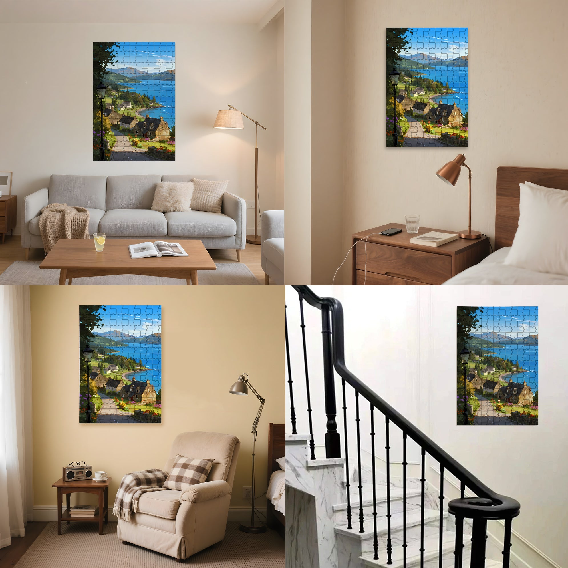 Lake Luce 500pcs/1000pcs Jigsaw Puzzle, Scratch-Resistant, Interactive Family Game & Brain-Boosting DIY Decor, Perfect for Halloween, Christmas & New Year Gifts, Family Puzzle Game
