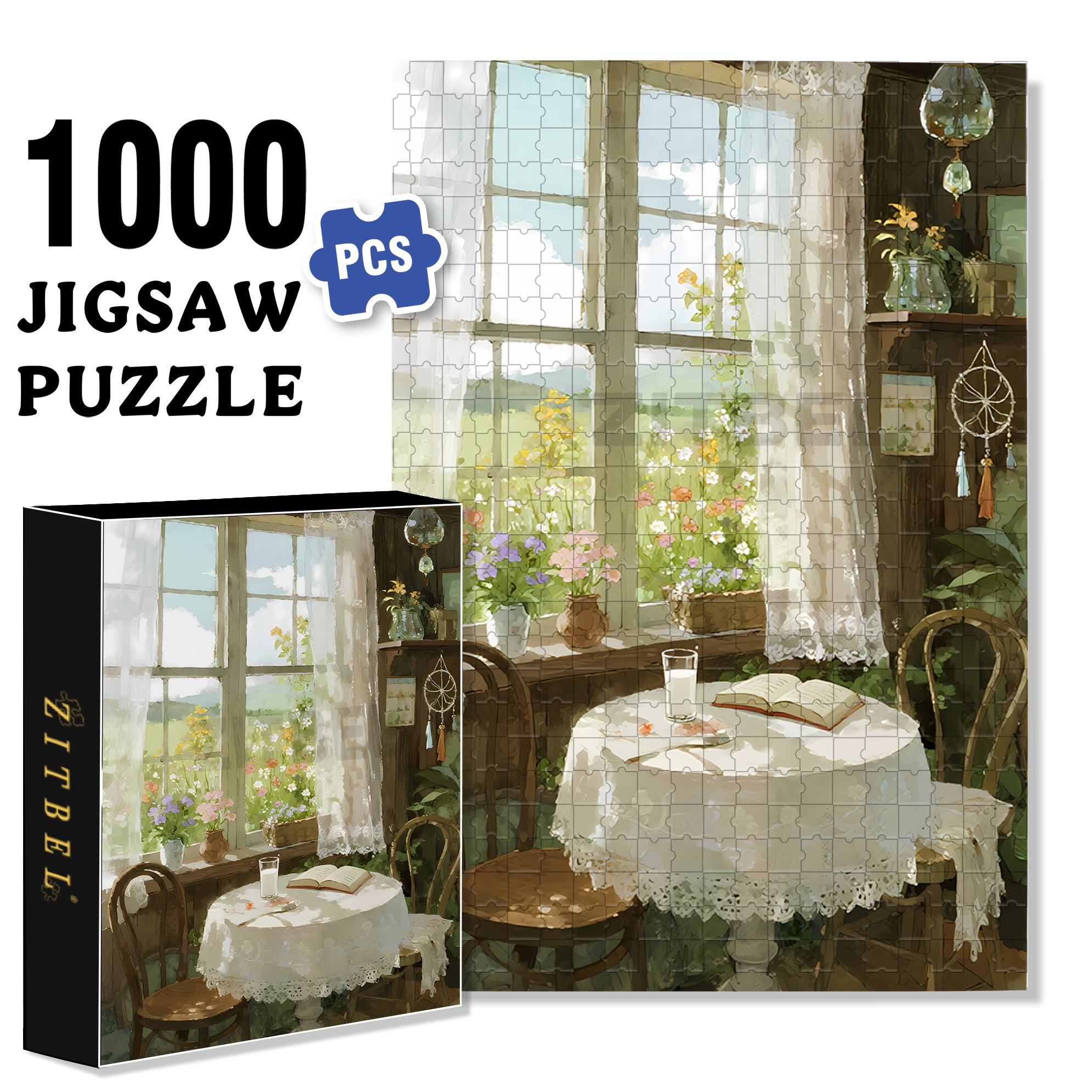 Longing For Life 500pcs/1000pcs Jigsaw Puzzle, Scratch-Resistant, Interactive Family Game & Brain-Boosting DIY Decor, Perfect for Halloween, Christmas & New Year Gifts, Family Puzzle Game