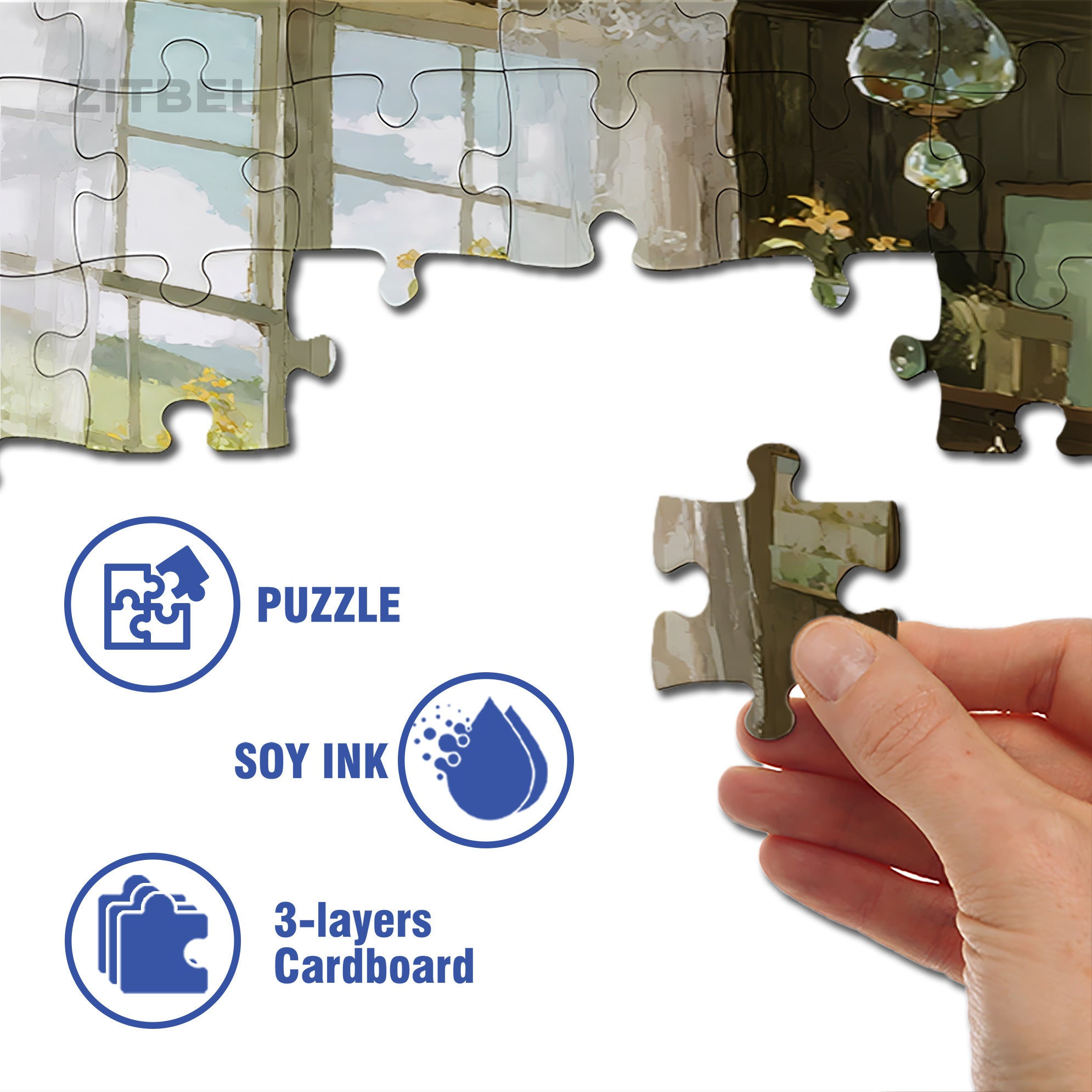 Longing For Life 500pcs/1000pcs Jigsaw Puzzle, Scratch-Resistant, Interactive Family Game & Brain-Boosting DIY Decor, Perfect for Halloween, Christmas & New Year Gifts, Family Puzzle Game